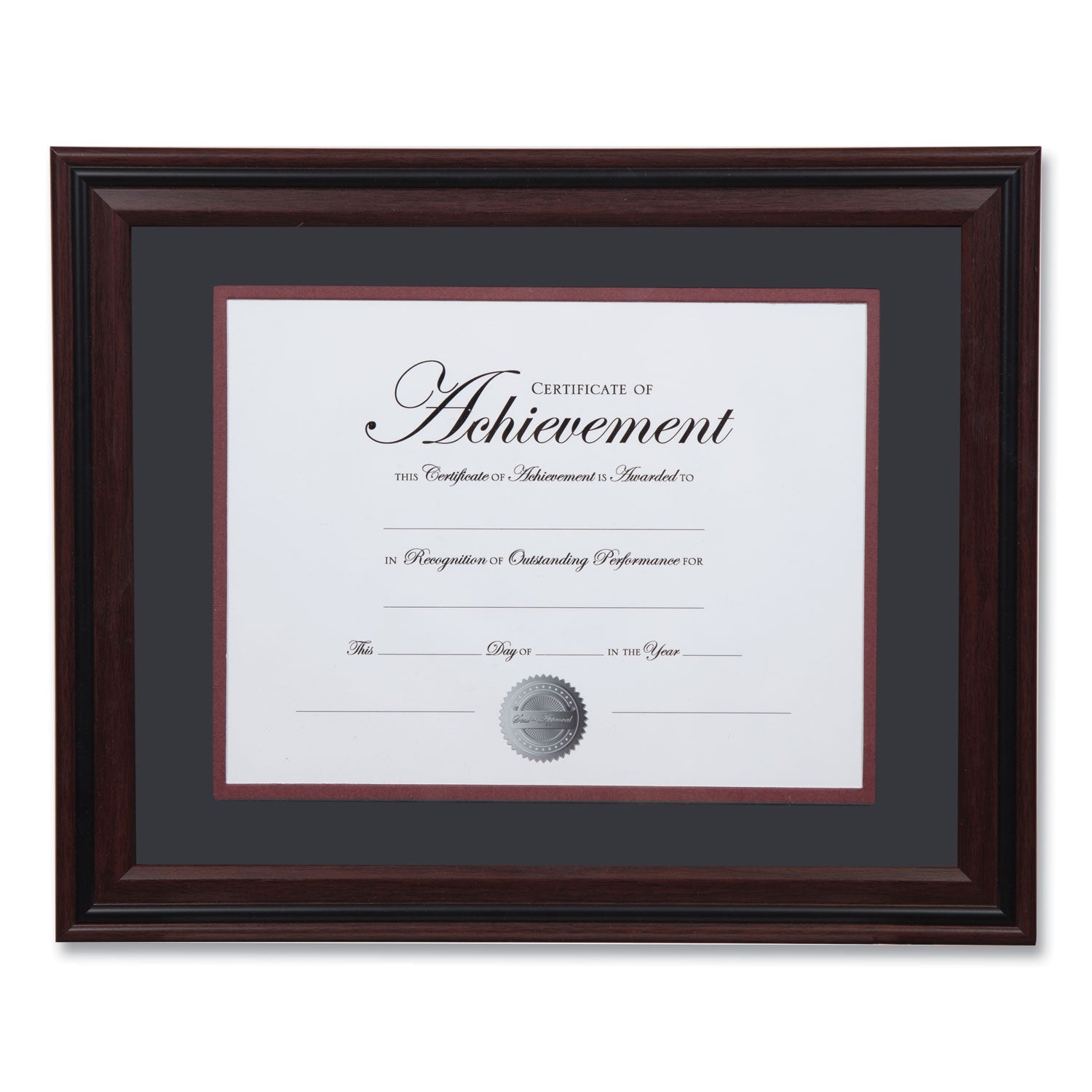 DAX Desk/Wall Photo Frame, Plastic, 11 x 14, 8.5 x 11, Rosewood/Black