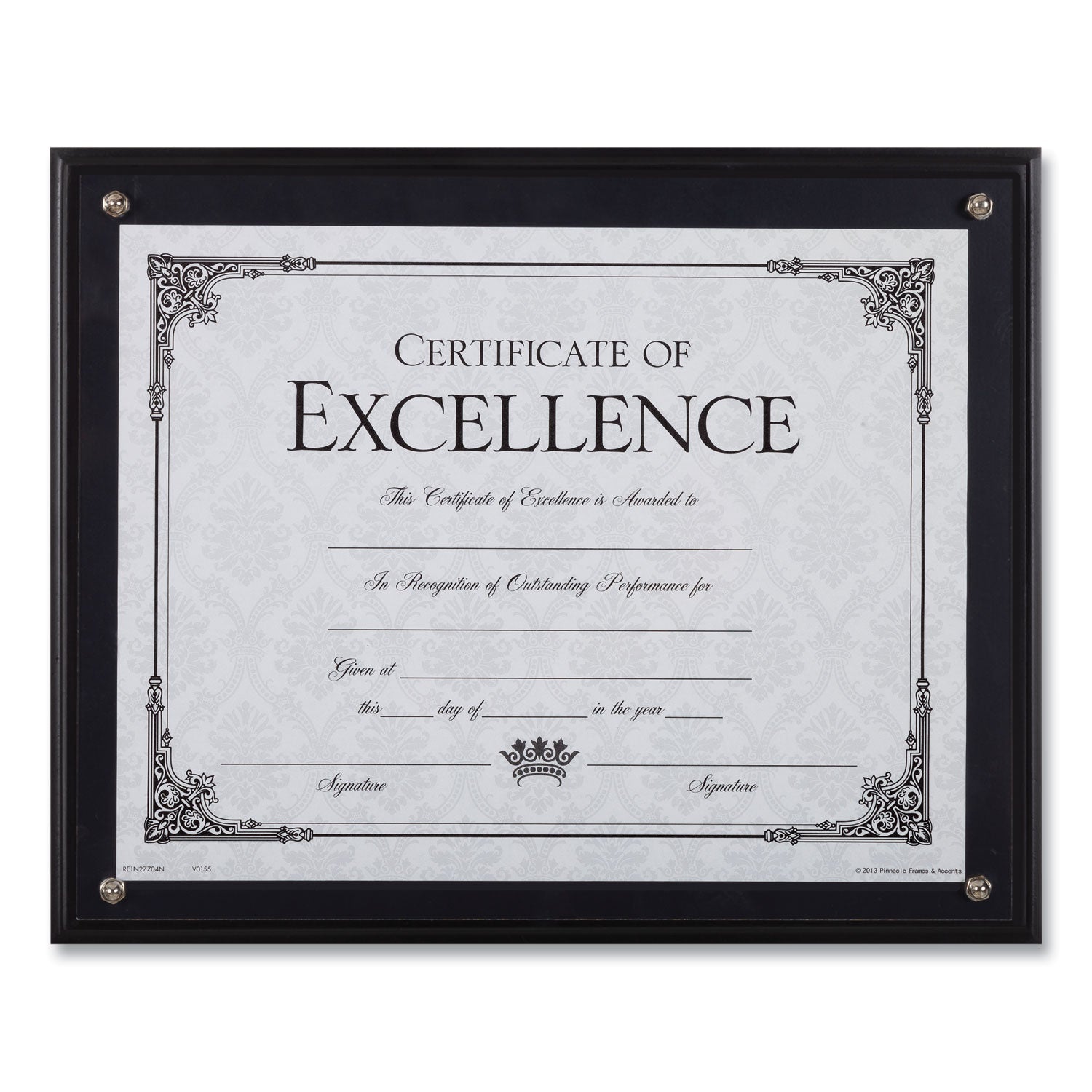 DAX Award Plaque, Wood/Acrylic Frame, Up to 8.5 x 11, Black