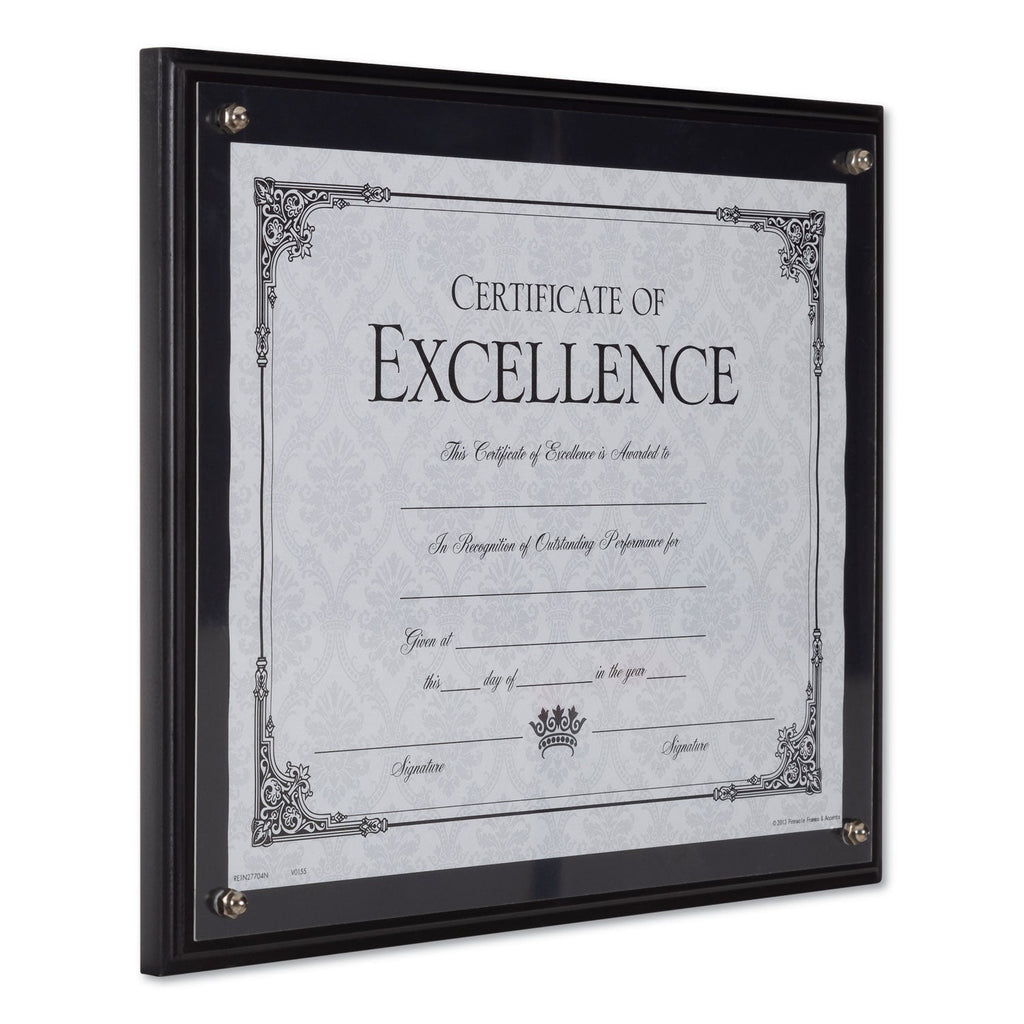 DAX Award Plaque, Wood/Acrylic Frame, Up to 8.5 x 11, Black