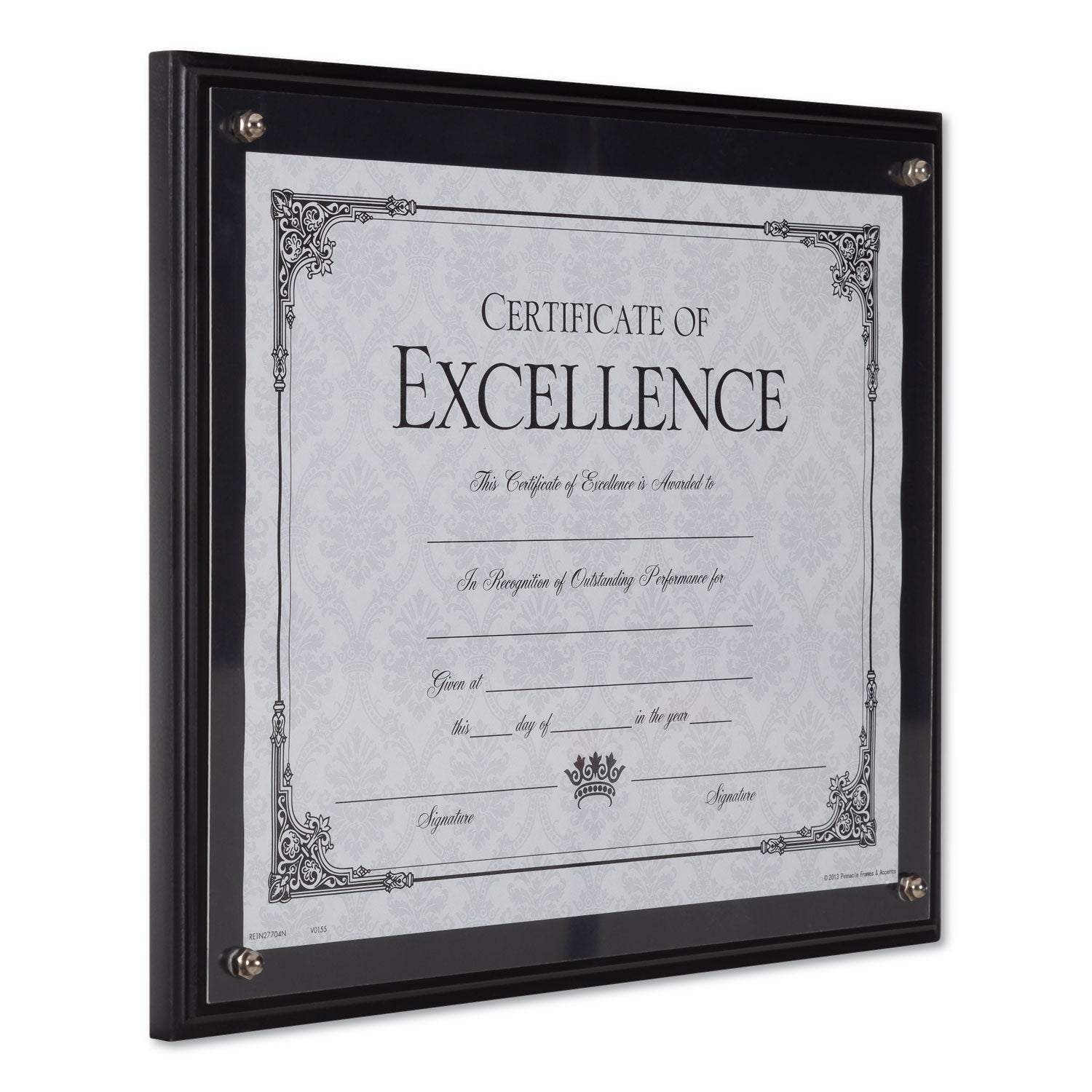 DAX Award Plaque, Wood/Acrylic Frame, Up to 8.5 x 11, Black