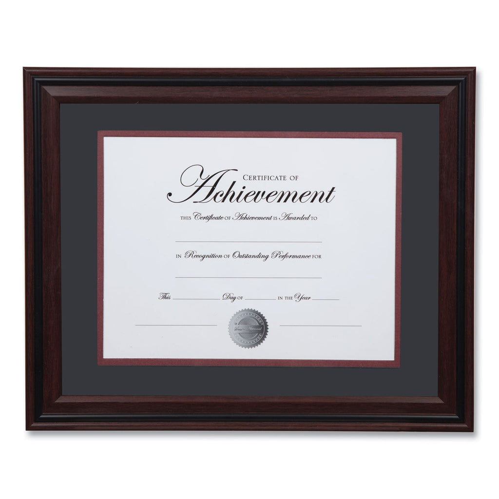 DAX Desk/Wall Photo Frame, Plastic, 11 x 14, 8.5 x 11, Rosewood/Black