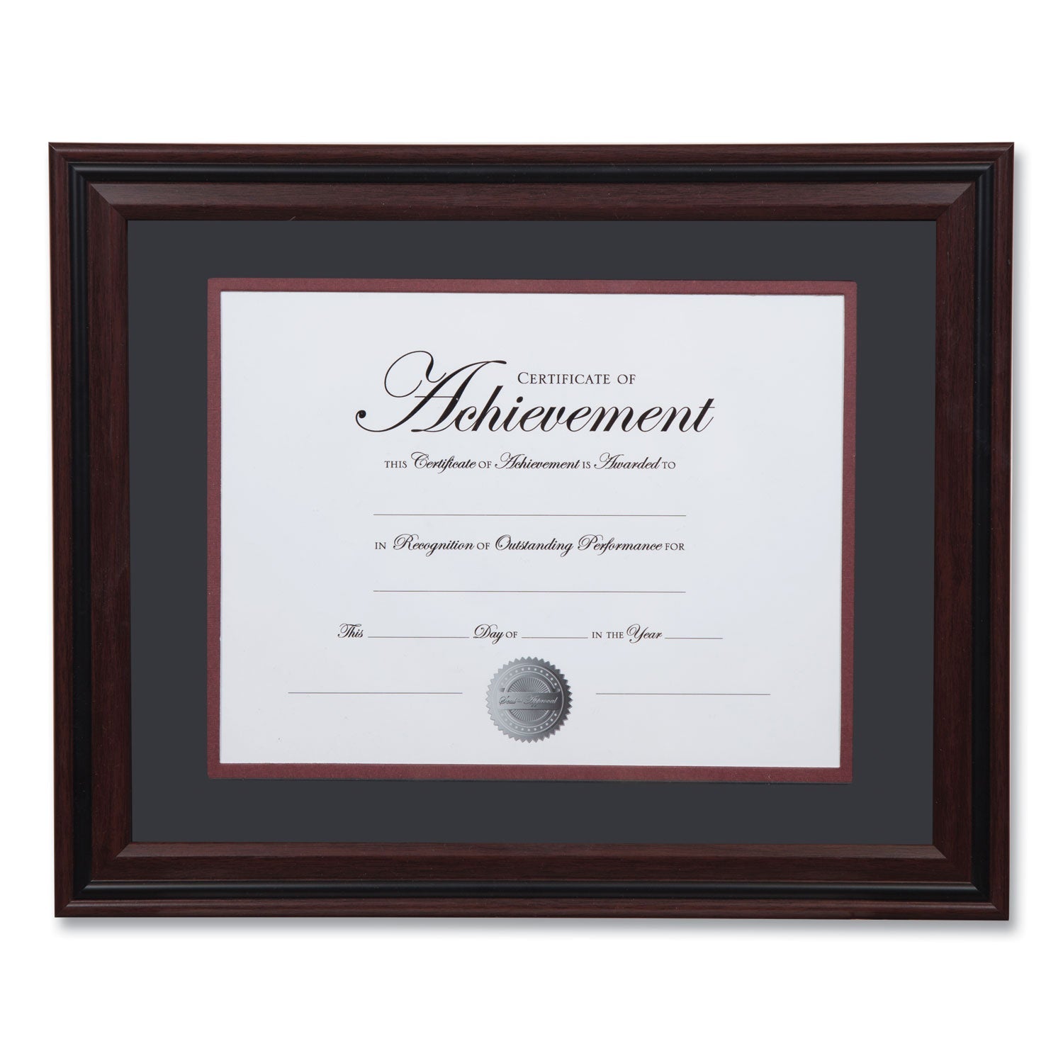 DAX Desk/Wall Photo Frame, Plastic, 11 x 14, 8.5 x 11, Rosewood/Black