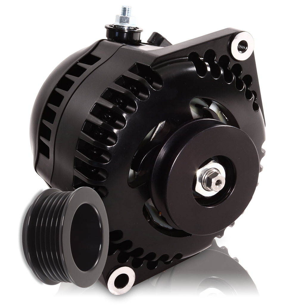 Mechman 170 Amp Racing Alternator 1965-1985 GM - Black (Includes 2 Pulleys)