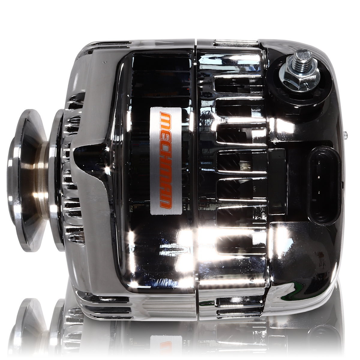 Mechman 170 Amp Racing Alternator 1965-1985 GM - Chrome (Includes 2 Pulleys)