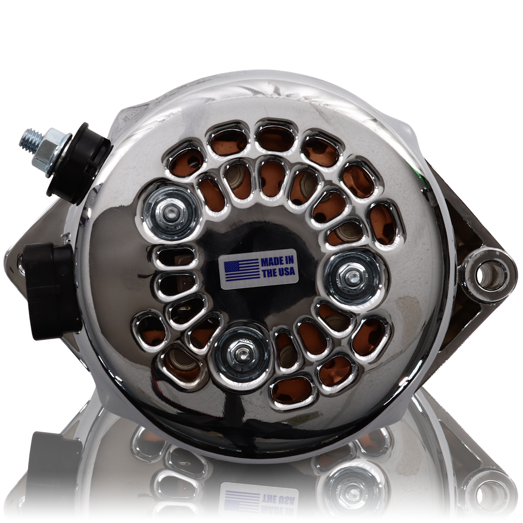 Mechman 170 Amp Racing Alternator 1965-1985 GM - Chrome (Includes 2 Pulleys)