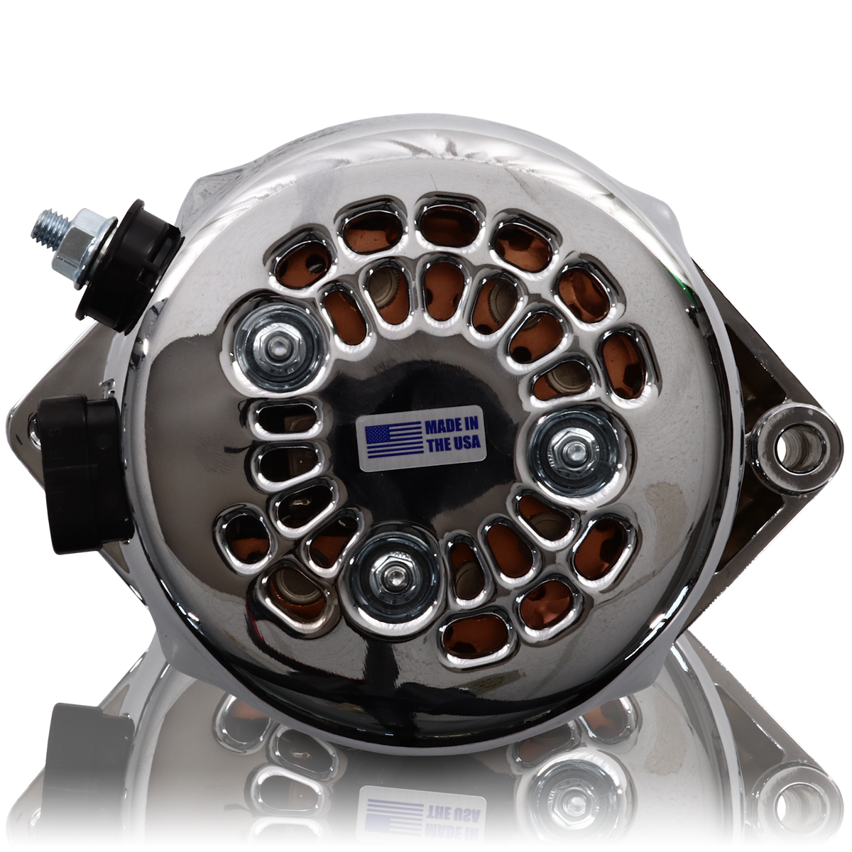 Mechman 170 Amp Racing Alternator 1965-1985 GM - Chrome (Includes 2 Pulleys)