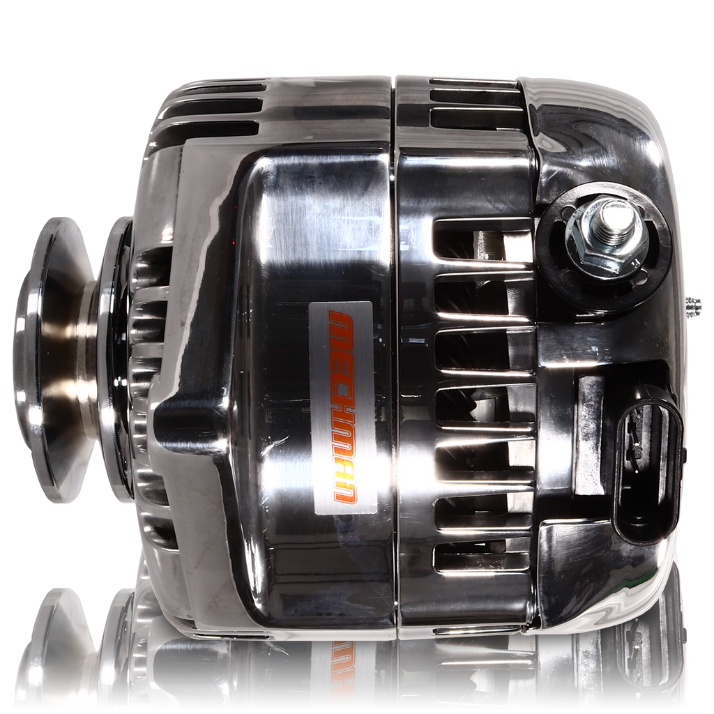 Mechman 170 Amp Racing Alternator 1965-1985 GM - Polished (Includes 2 Pulleys)