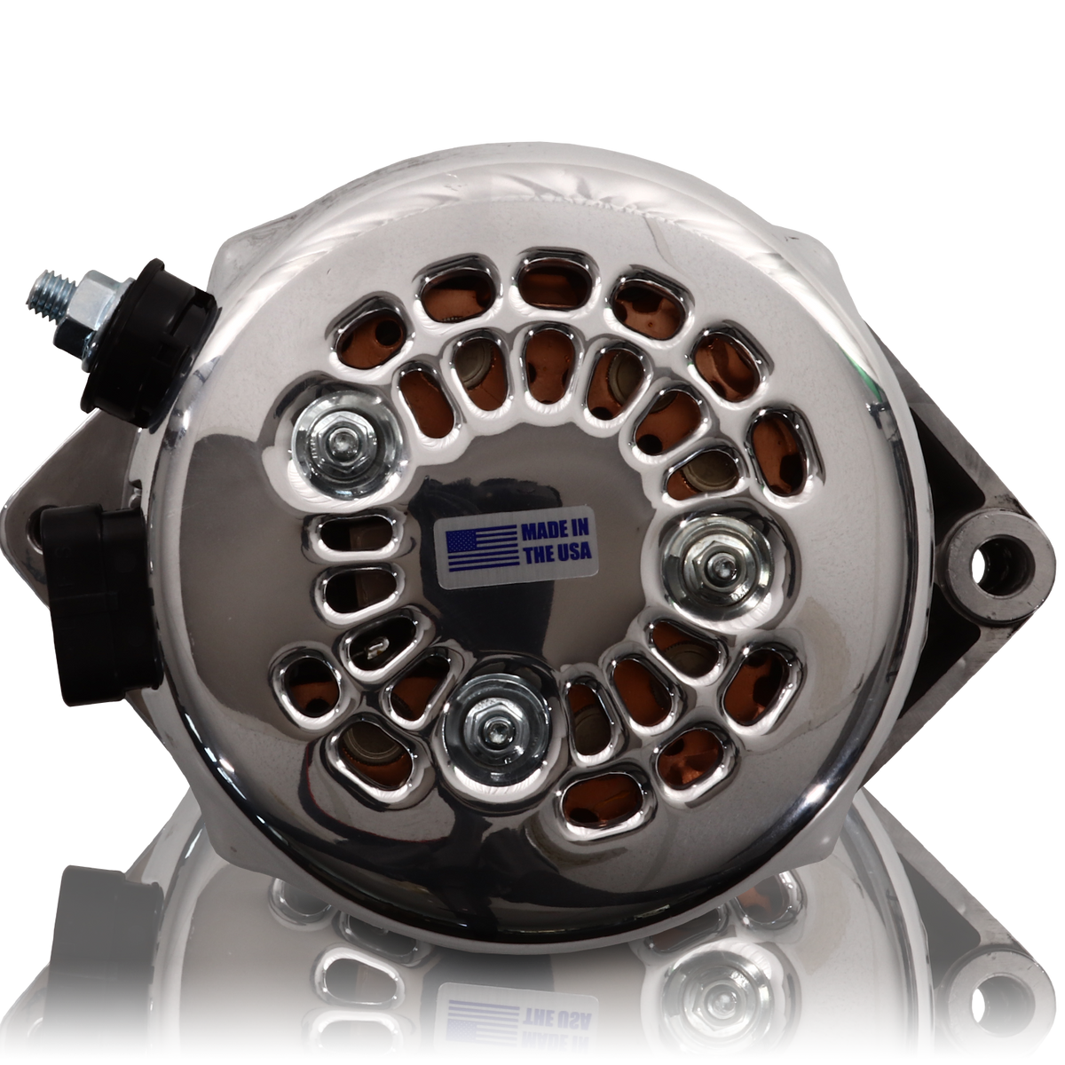 Mechman 170 Amp Racing Alternator 1965-1985 GM - Polished (Includes 2 Pulleys)