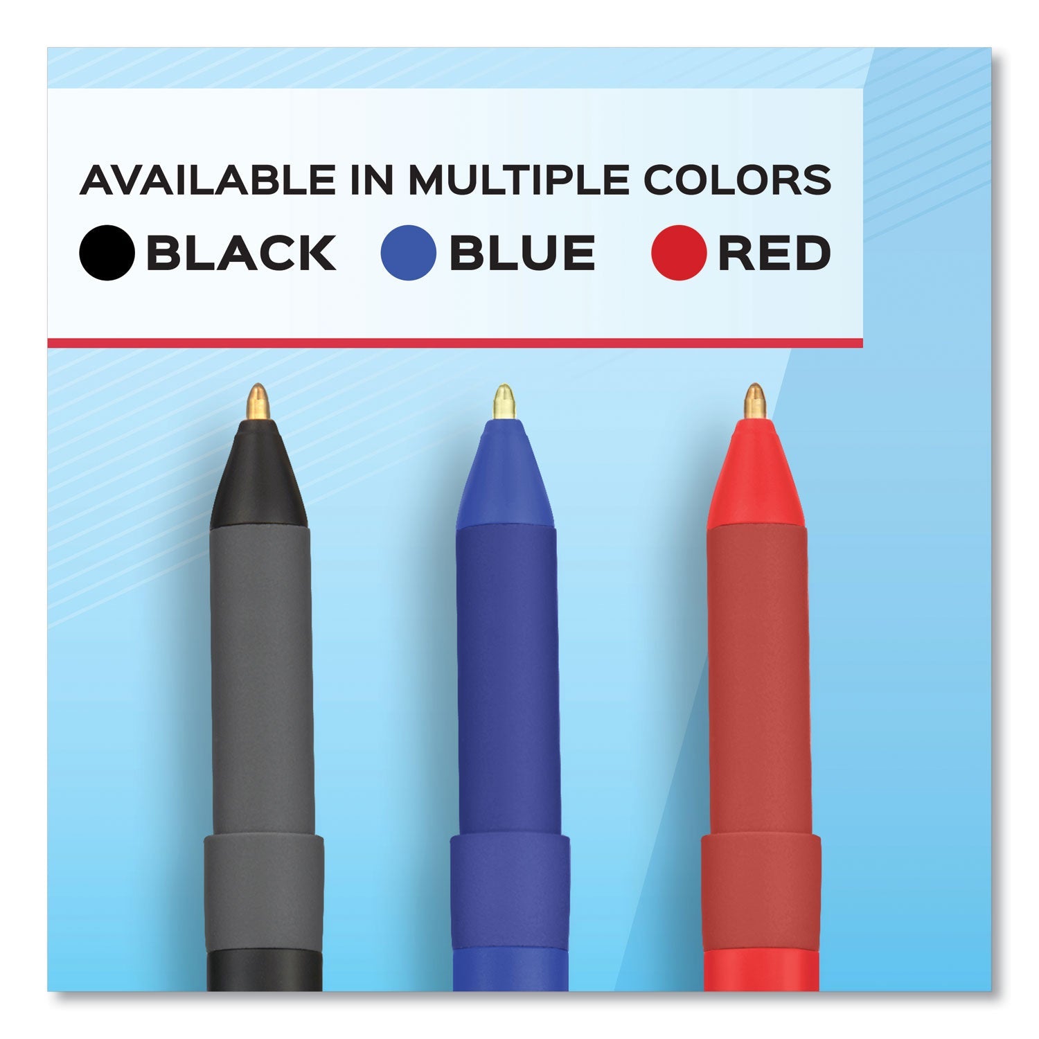 Paper Mate Write Bros. Grip Ballpoint Pen, Stick, Medium 1 mm, Red Ink, Red Barrel, Dozen