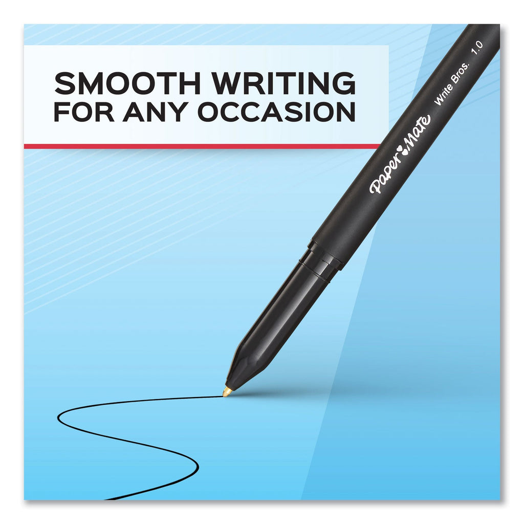 Paper Mate Write Bros. Ballpoint Pen, Stick, Bold 1.2 mm, Red Ink, Red Barrel, Dozen