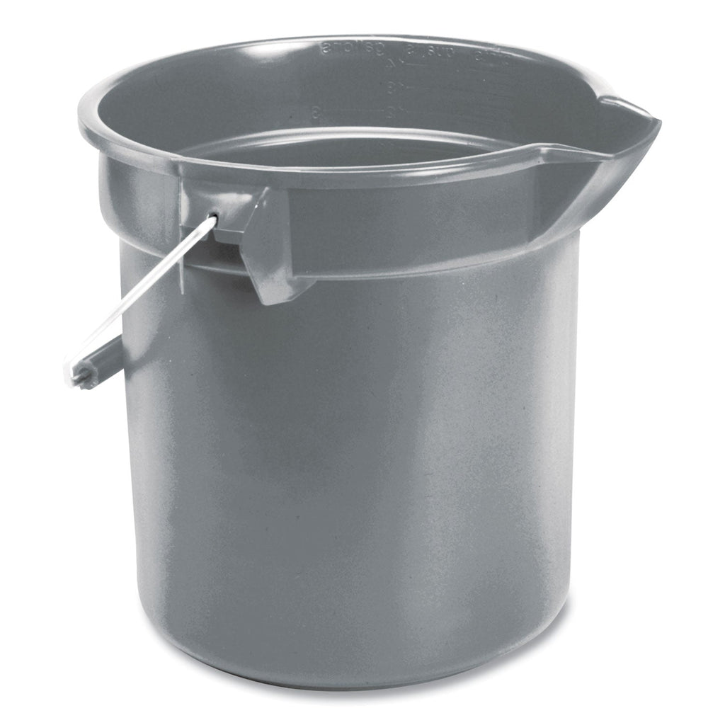 Rubbermaid 10 Quart Plastic Utility Pail, Plastic, Gray, 10.5" dia