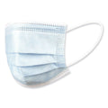 Boardwalk Three-Ply General Use Face Mask, Blue, 50/Box