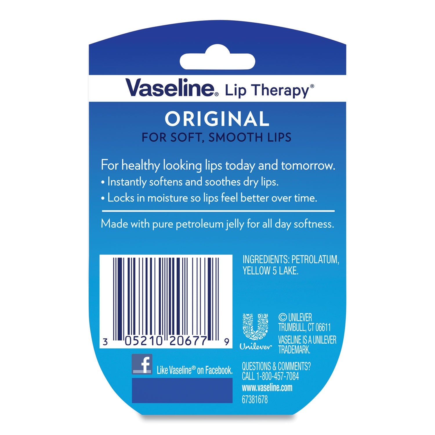 Vaseline Lip Therapy, Original, 0.6 oz, Mini Tin, 12/Carton