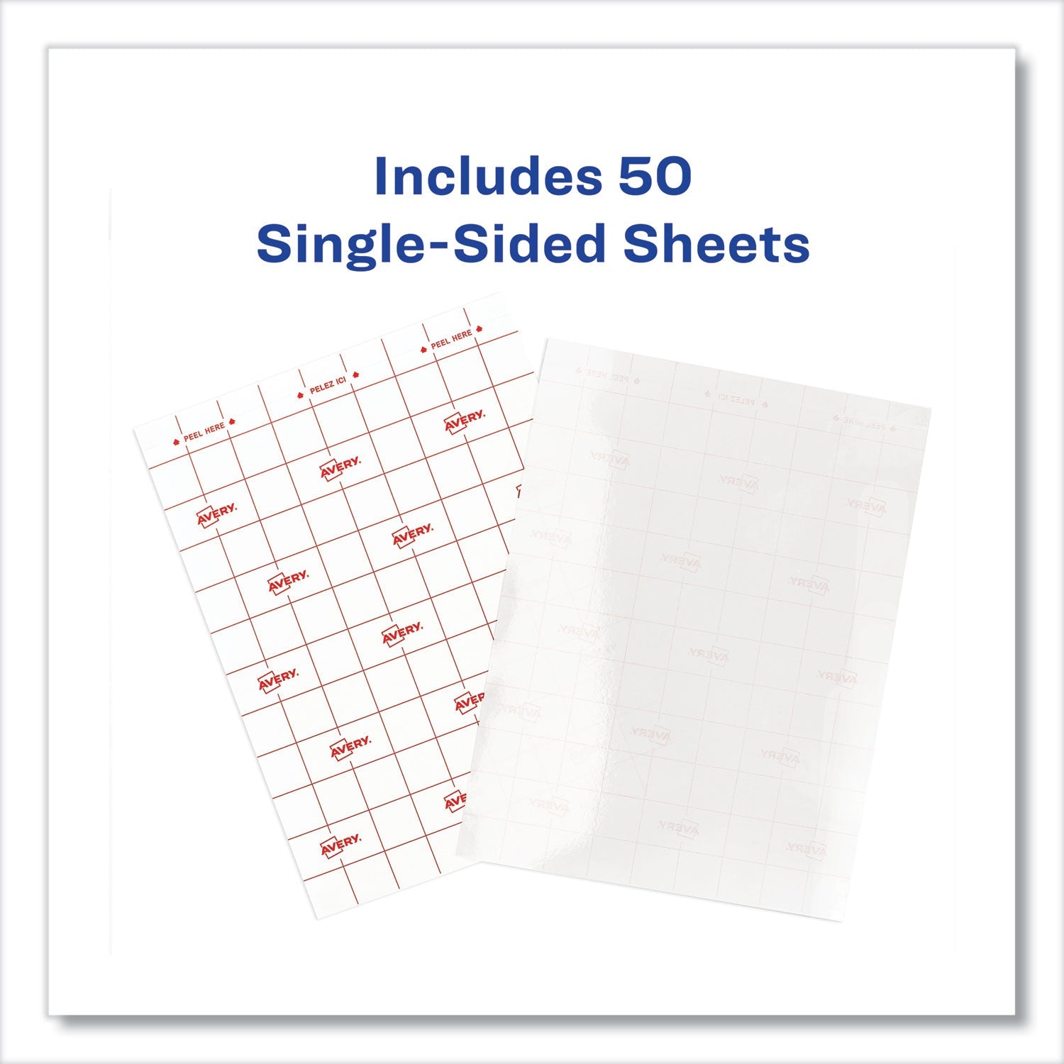 Avery Clear Self-Adhesive Laminating Sheets, 3 mil, 9" x 12", Matte Clear, 50/Box