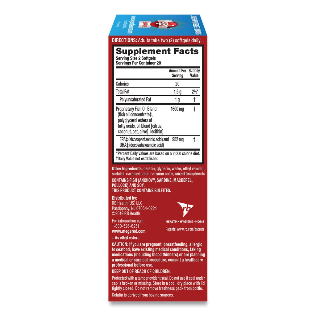 MegaRed Advanced 6X Absorption Omega, 800 mg, 40 Count