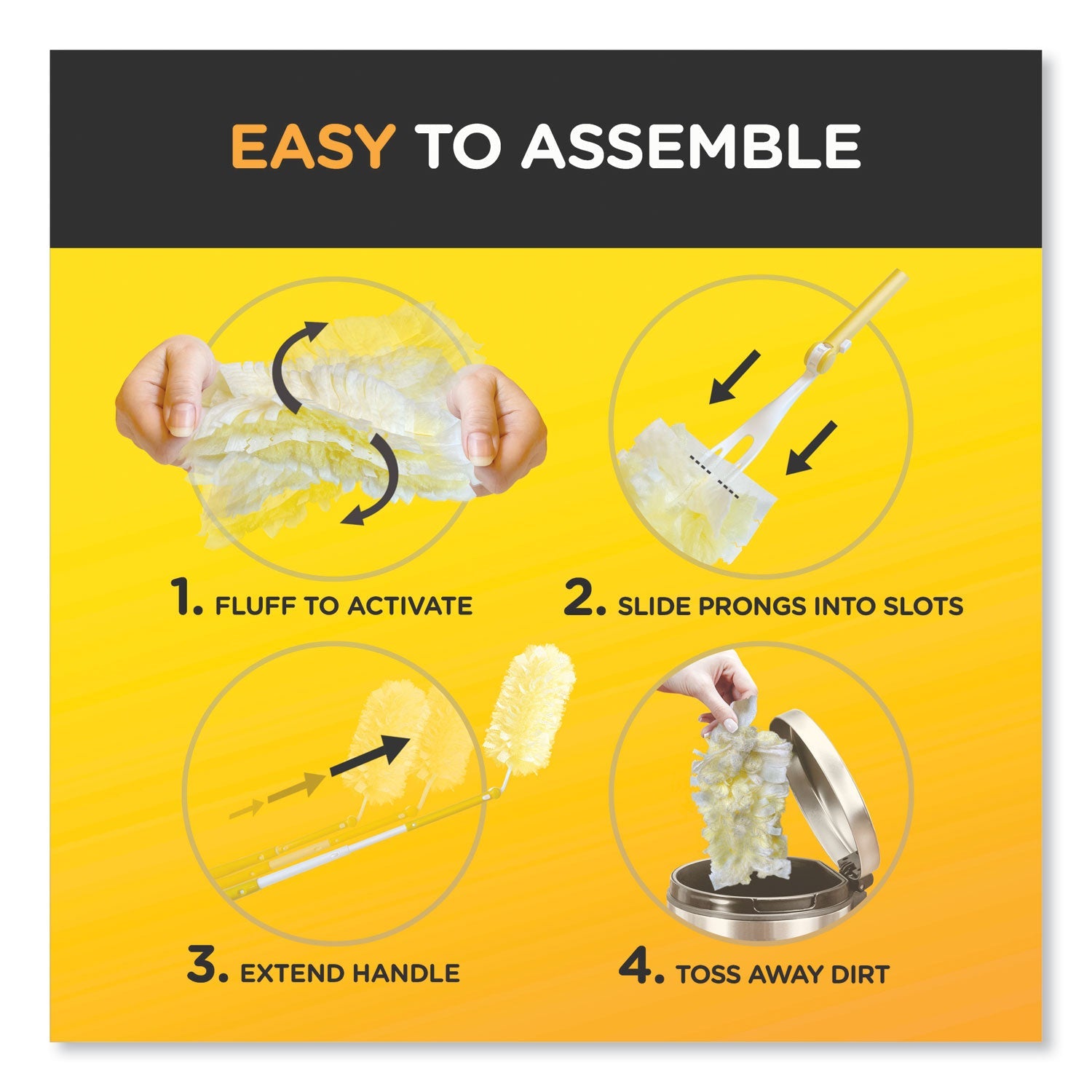Swiffer Heavy Duty Dusters with Extendable Handle, 14" to 3 ft Handle, 1 Handle and 3 Dusters/Kit