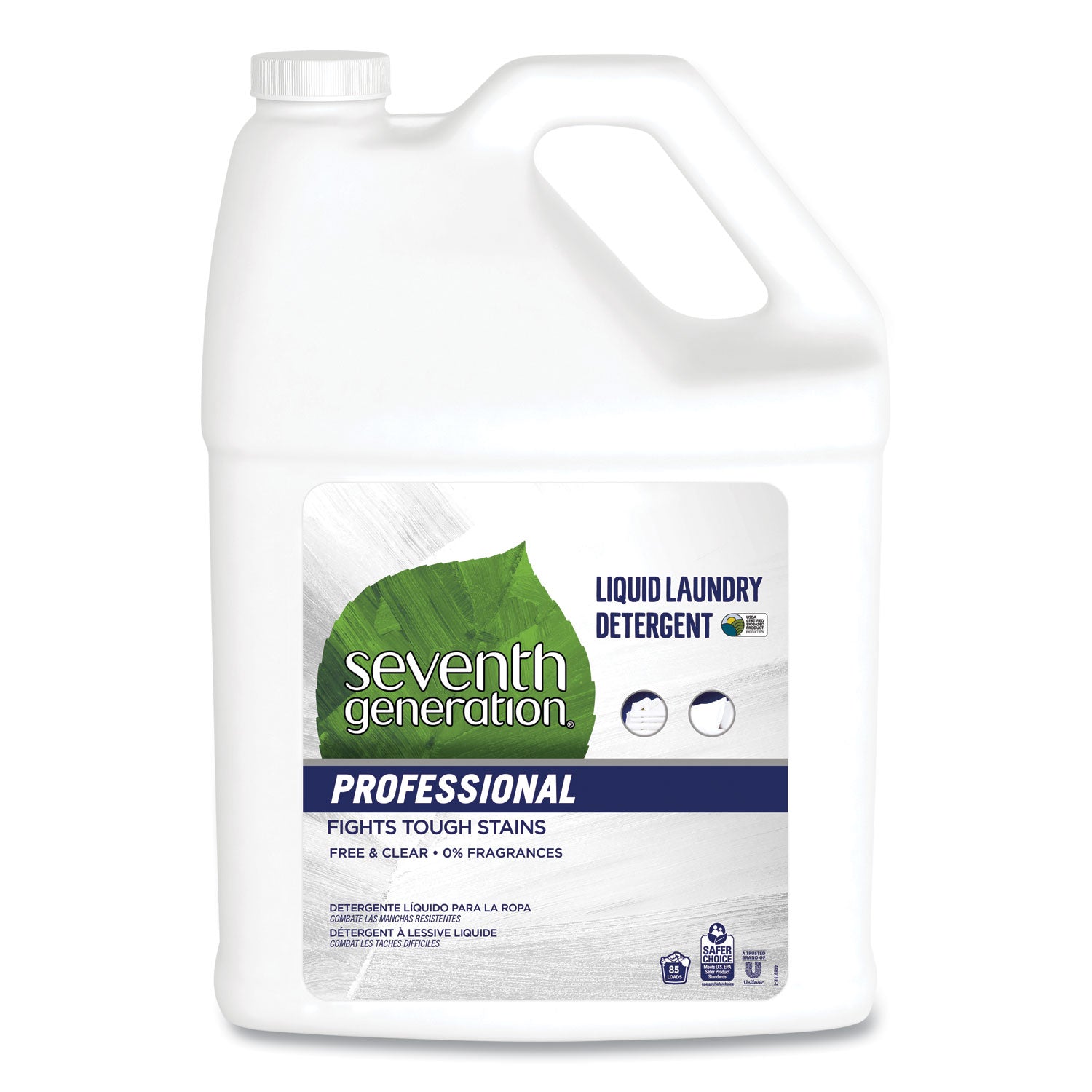 Seventh Generation Liquid Laundry Detergent, Free and Clear Scent, 1 gal Bottle, 2/Carton