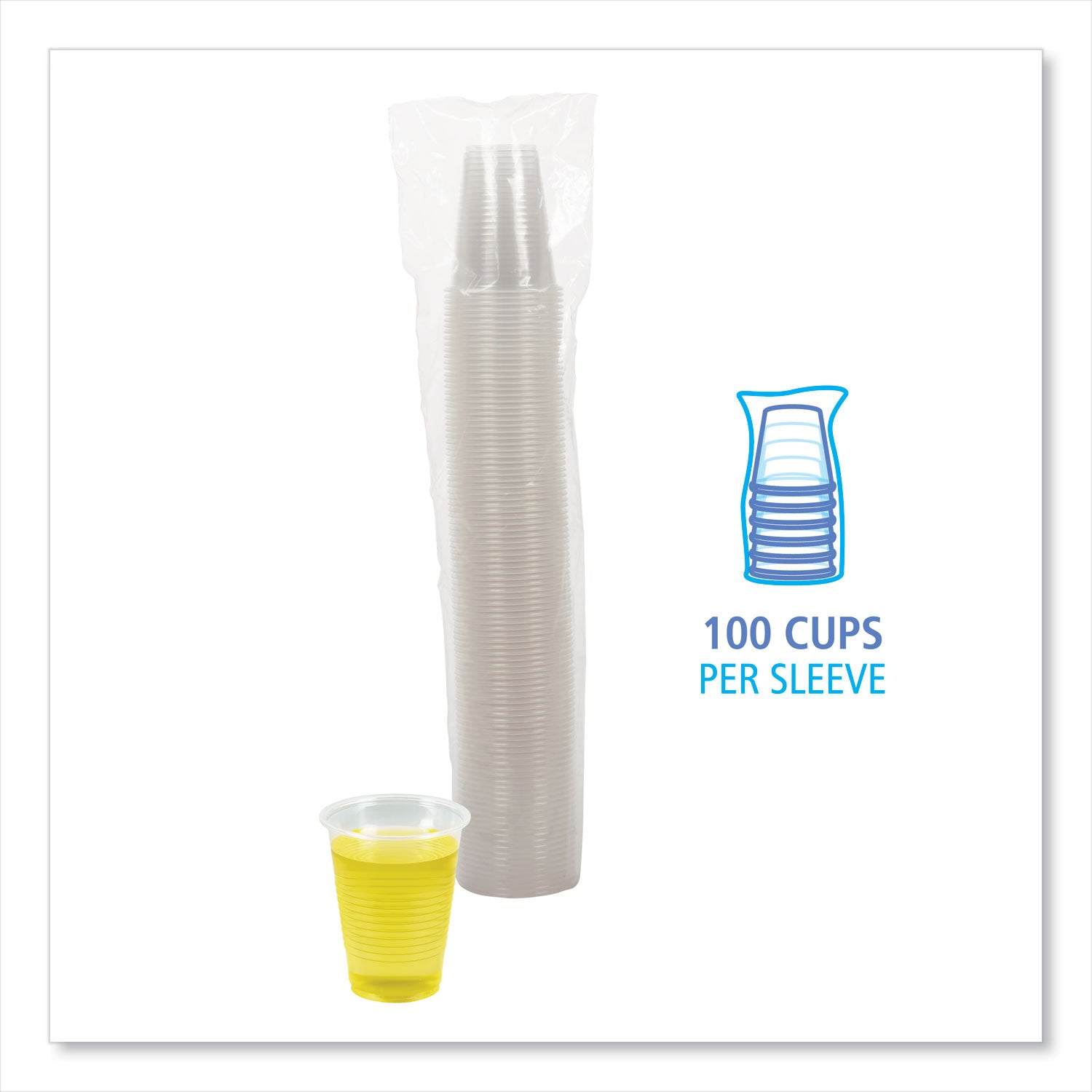 Boardwalk Translucent Plastic Cold Cups, 7 oz, Polypropylene, 100/Pack