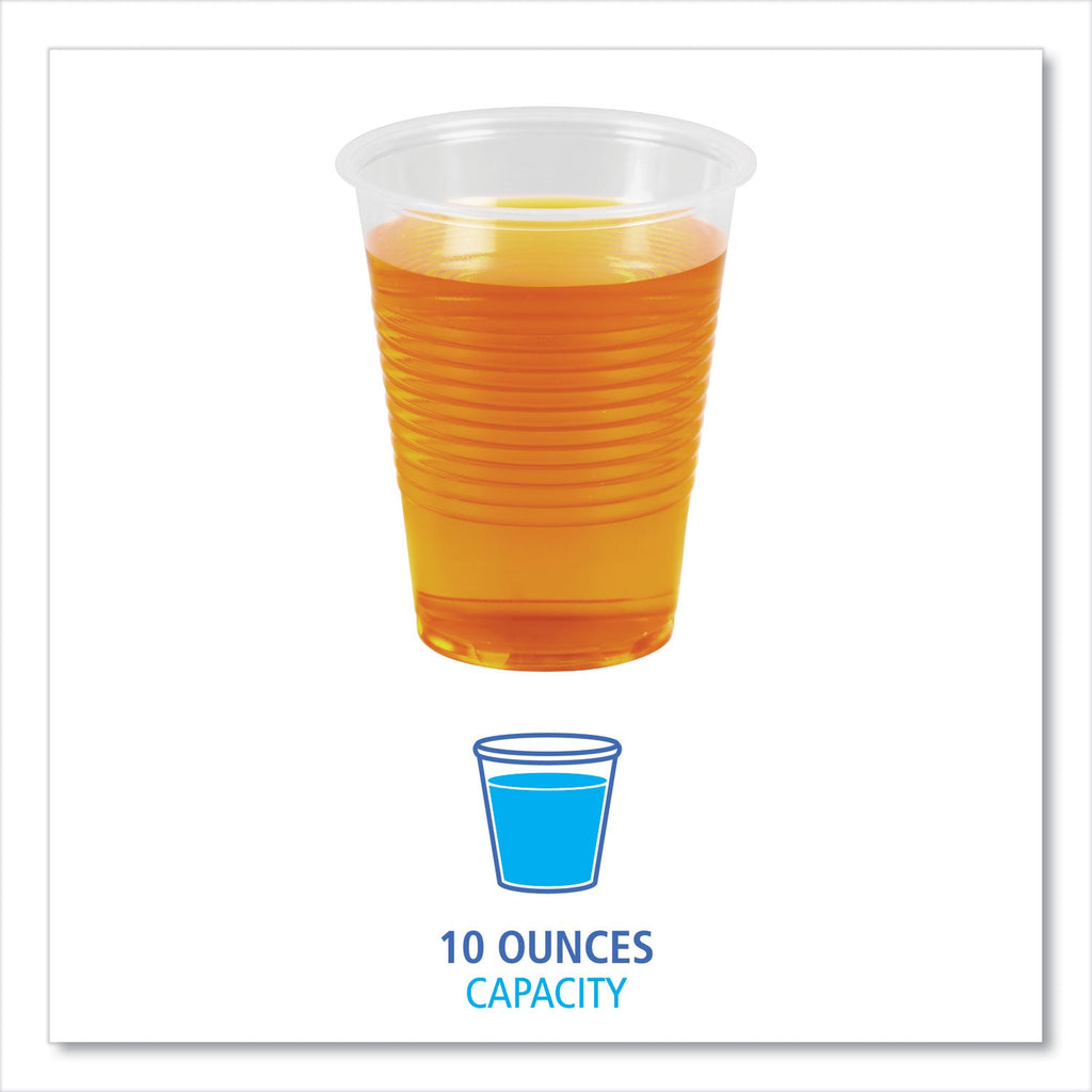 Boardwalk Translucent Plastic Cold Cups, 10 oz, Polypropylene, 100 Cups/Sleeve, 10 Sleeves/Carton