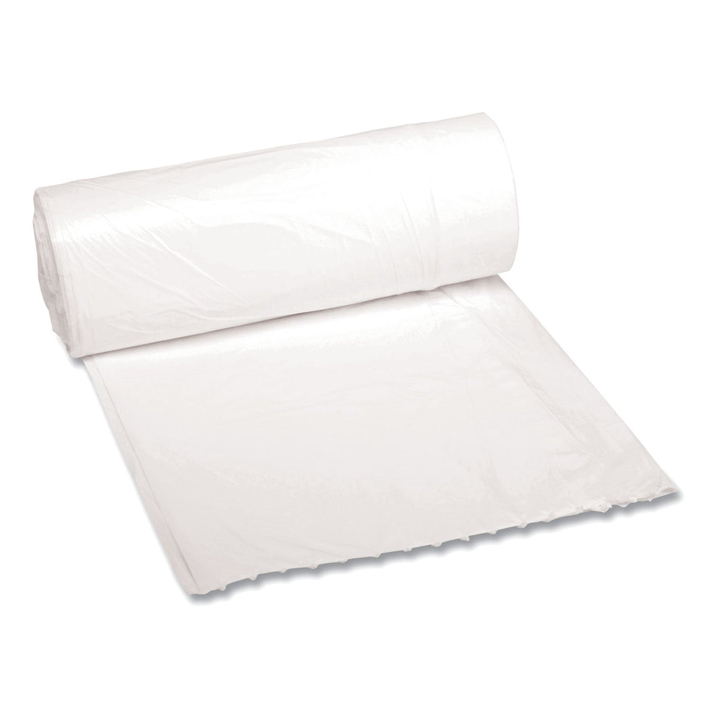 Boardwalk Low-Density Waste Can Liners, 10 gal, 0.4 mil, 24" x 23", White, 500/Carton