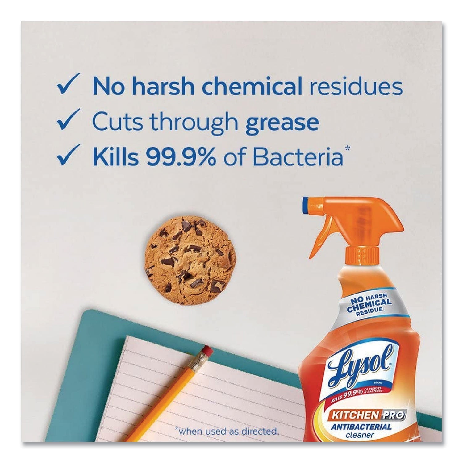 LYSOL Kitchen Pro Antibacterial Cleaner, Citrus Scent, 22 oz Spray Bottle
