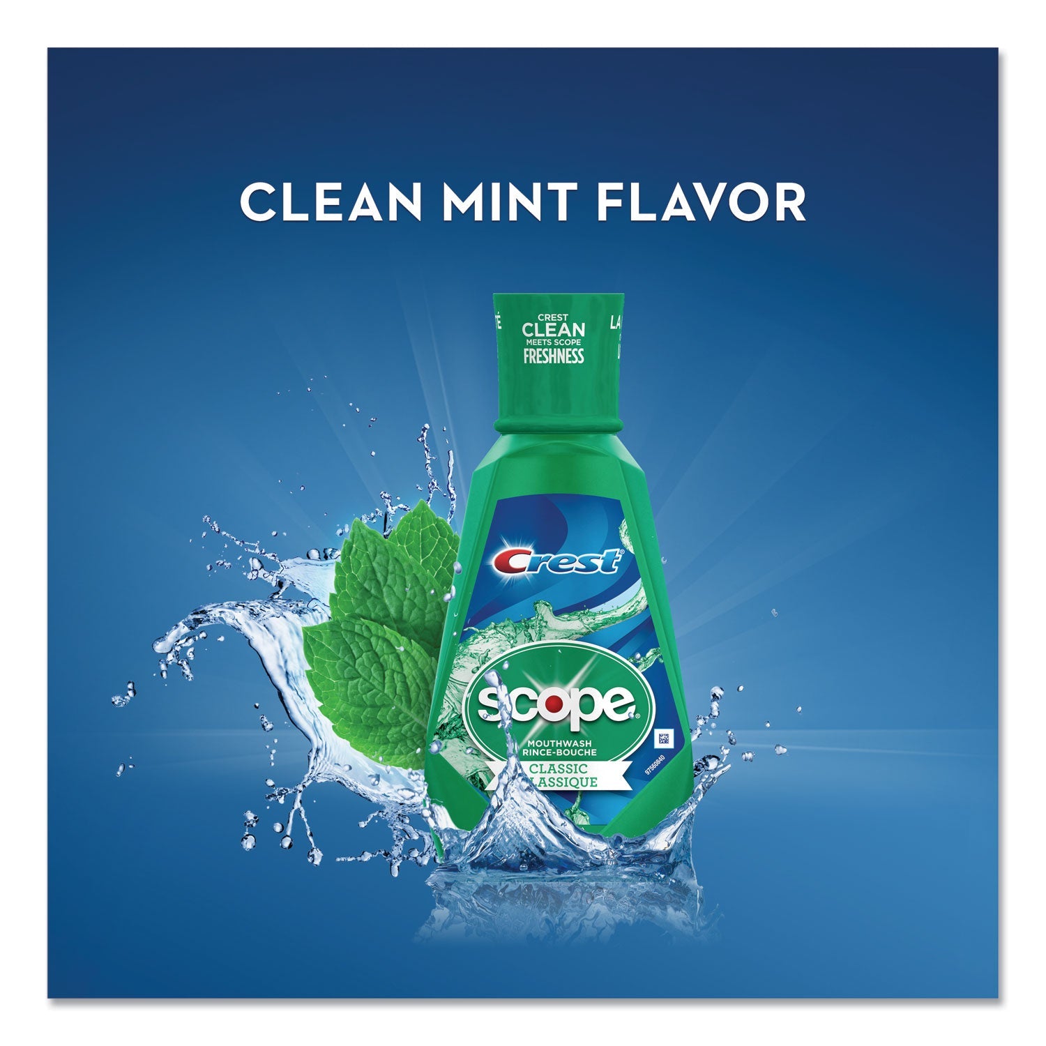 Crest + Scope Mouth Rinse, Classic Mint, 1 L Bottle