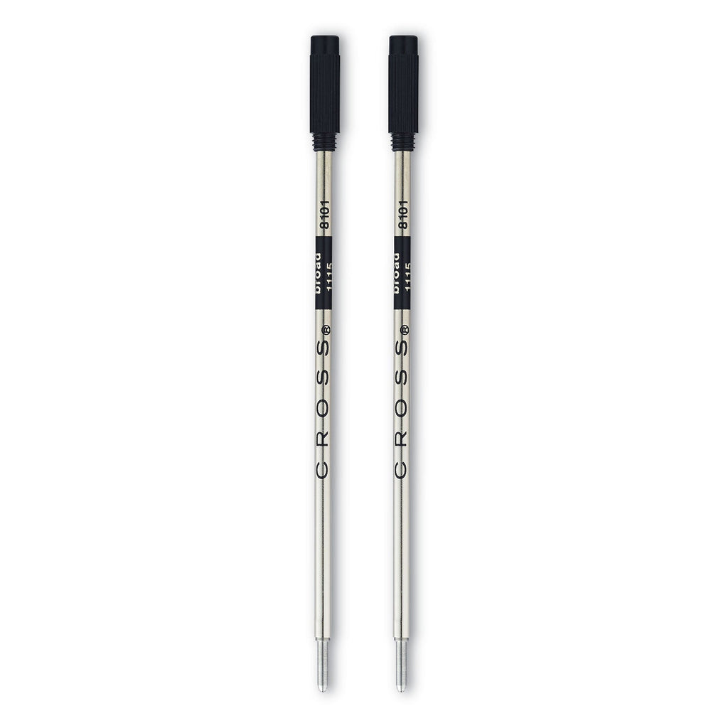 Cross Refills for Cross Ballpoint Pens, Bold Conical Tip, Black Ink, 2/Pack