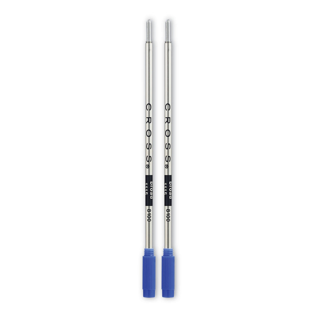 Cross Refills for Cross Ballpoint Pens, Bold Conical Tip, Blue Ink, 2/Pack