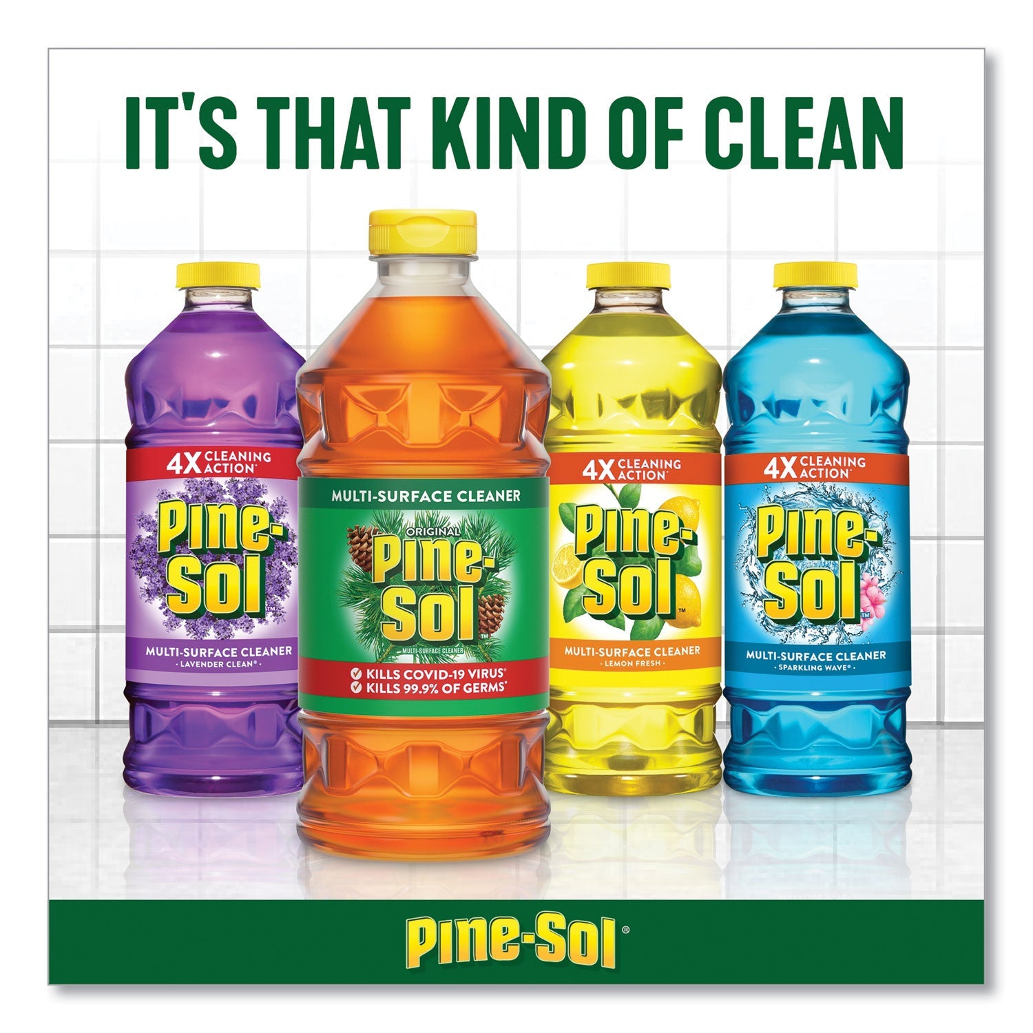 Pine-Sol Multi-Surface Cleaner, Lemon Fresh, 28 oz Bottle, 12/Carton