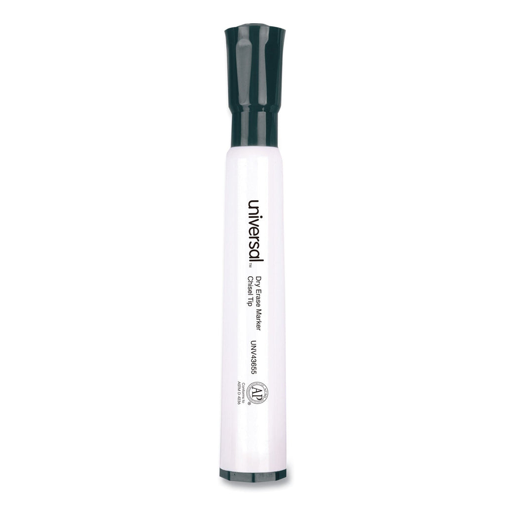 Universal Dry Erase Marker Value Pack, Broad Chisel Tip, Black, 36/Pack