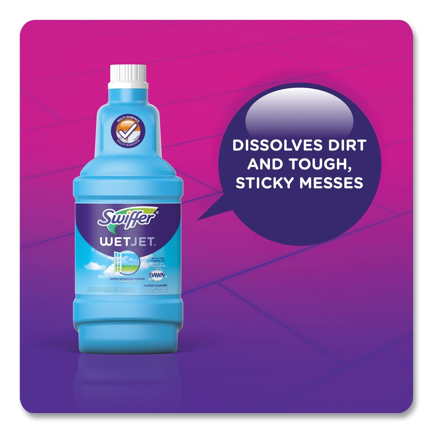 Swiffer WetJet System Cleaning-Solution Refill, Fresh Scent, 1.25 L Bottle, 4/Carton