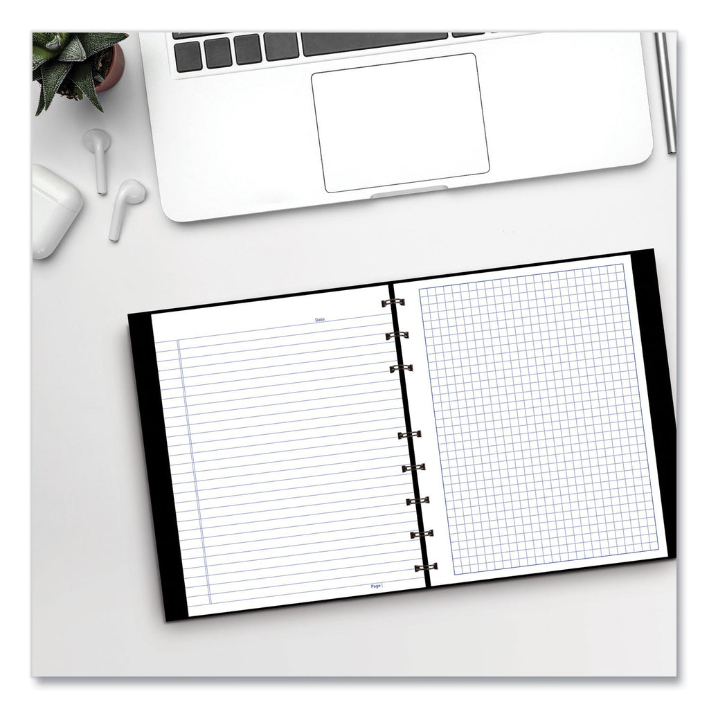 Blueline NotePro Quad Computation Notebook, Data-Lab-Record Format, Narrow Rule/Quadrille Rule, Black Cover, 9.25 x 7.25, 96 Sheets
