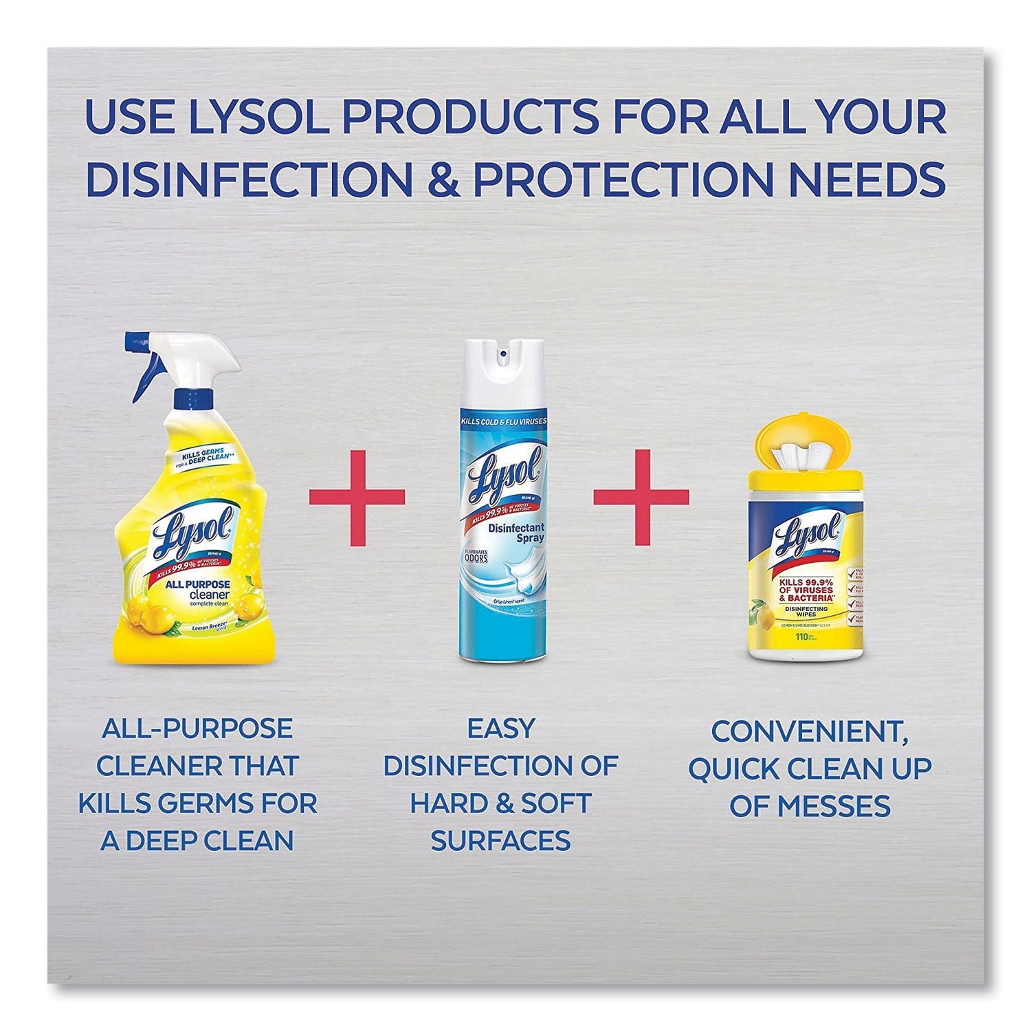 LYSOL Ready-to-Use All-Purpose Cleaner, Lemon Breeze, 32 oz Spray Bottle, 12/Carton