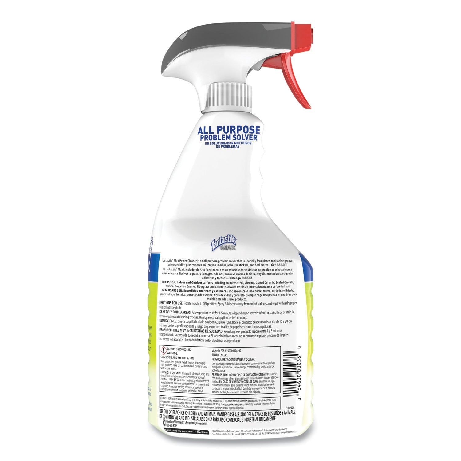 Fantastik Power Cleaner, Pleasant Scent, 32 oz Spray Bottle, 8/Carton