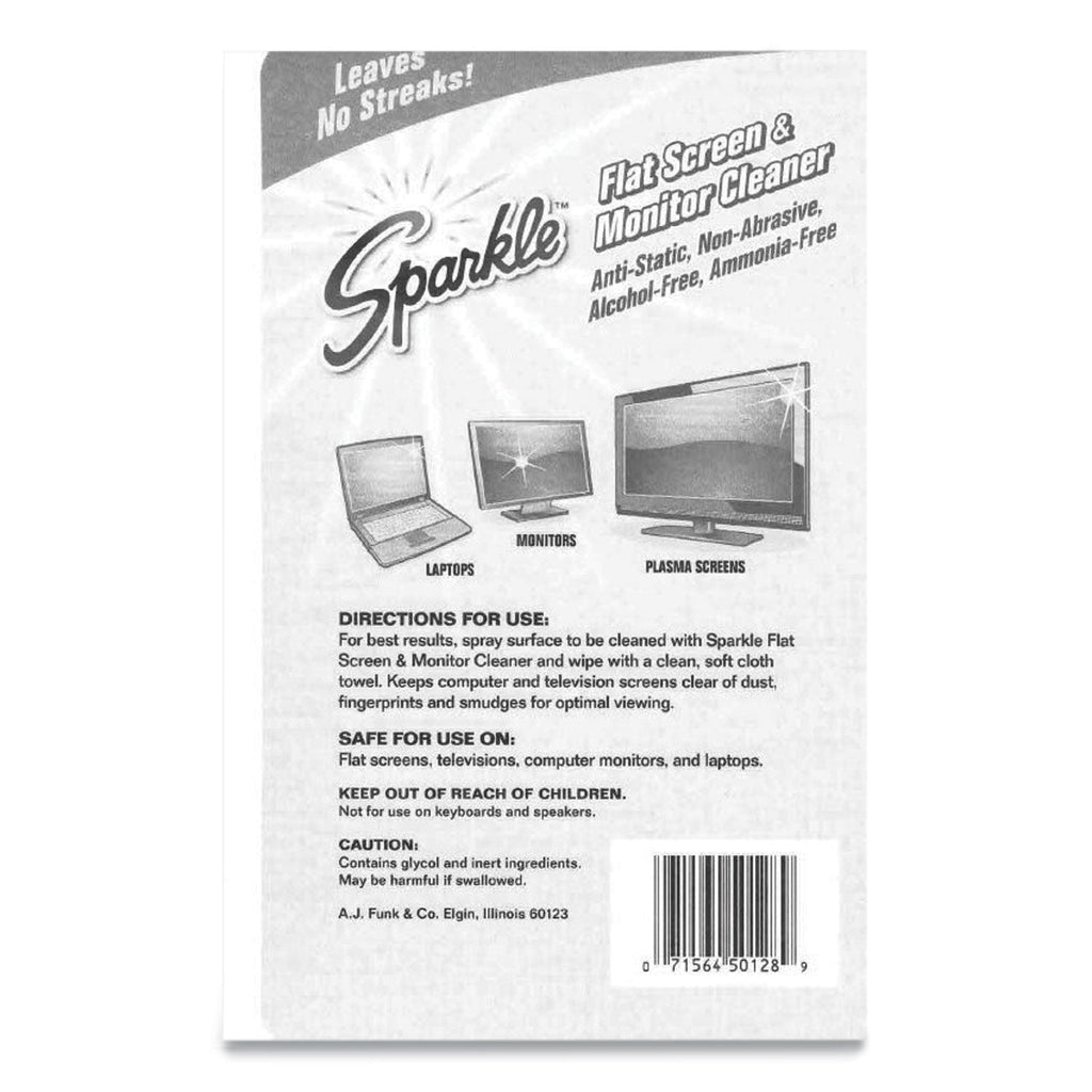 Sparkle Flat Screen and Monitor Cleaner, Pleasant Scent, 8 oz Bottle, 2/Pack