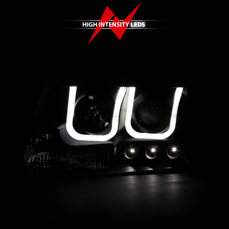 Anzo 2004-2008 Ford F-150 Projector Headlights w/ U-Bar Black