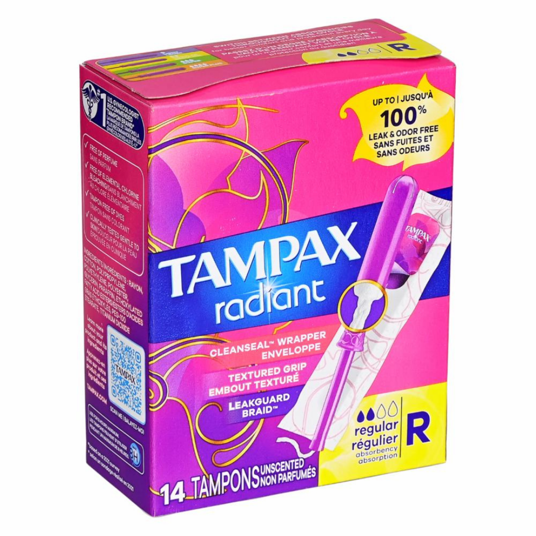 Tampax Radiant Tampons Regular Absorbency Unscented (28ct)
