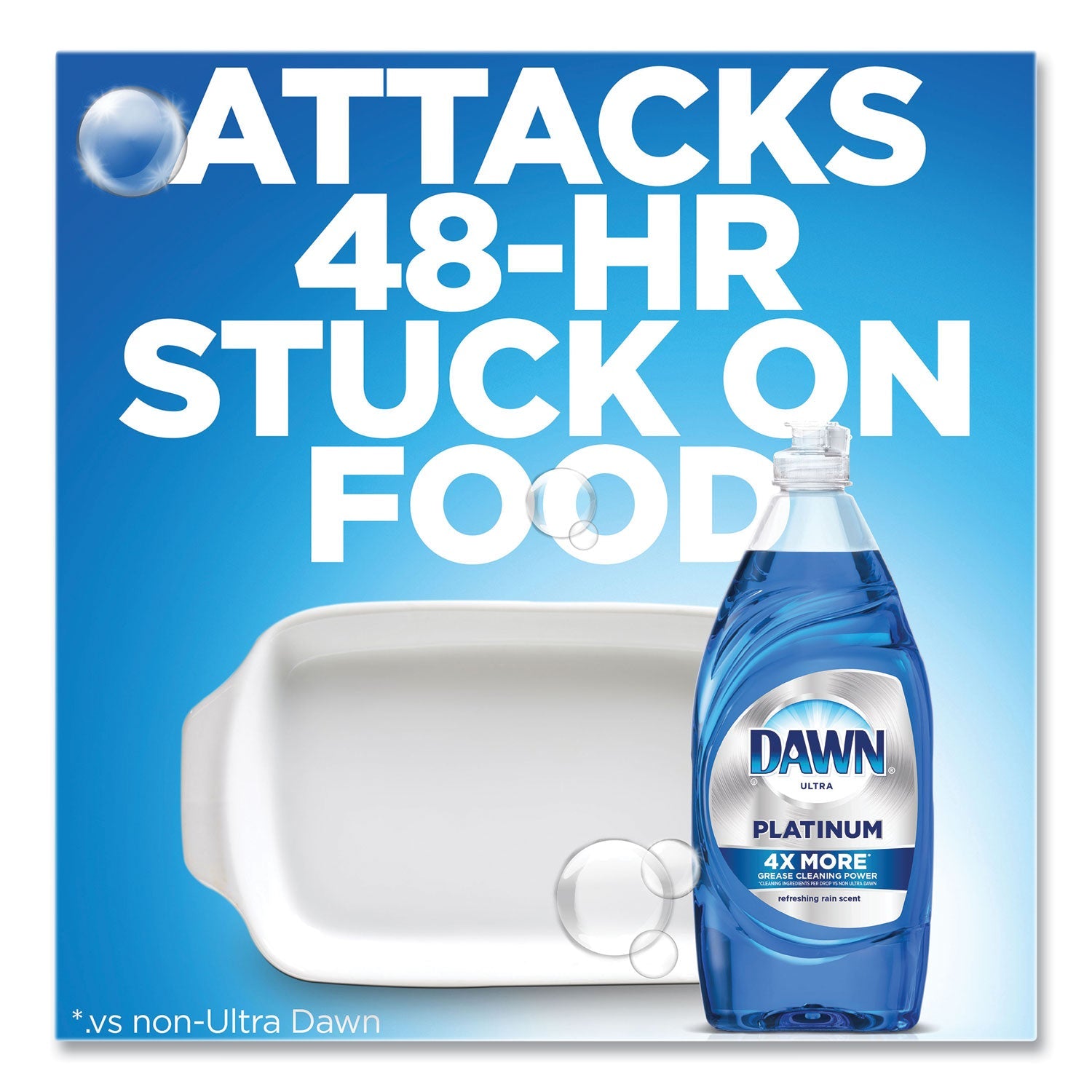 Dawn Platinum Liquid Dish Detergent, Refreshing Rain Scent, (3) 24 oz Bottles Plus (2) Sponges/Carton