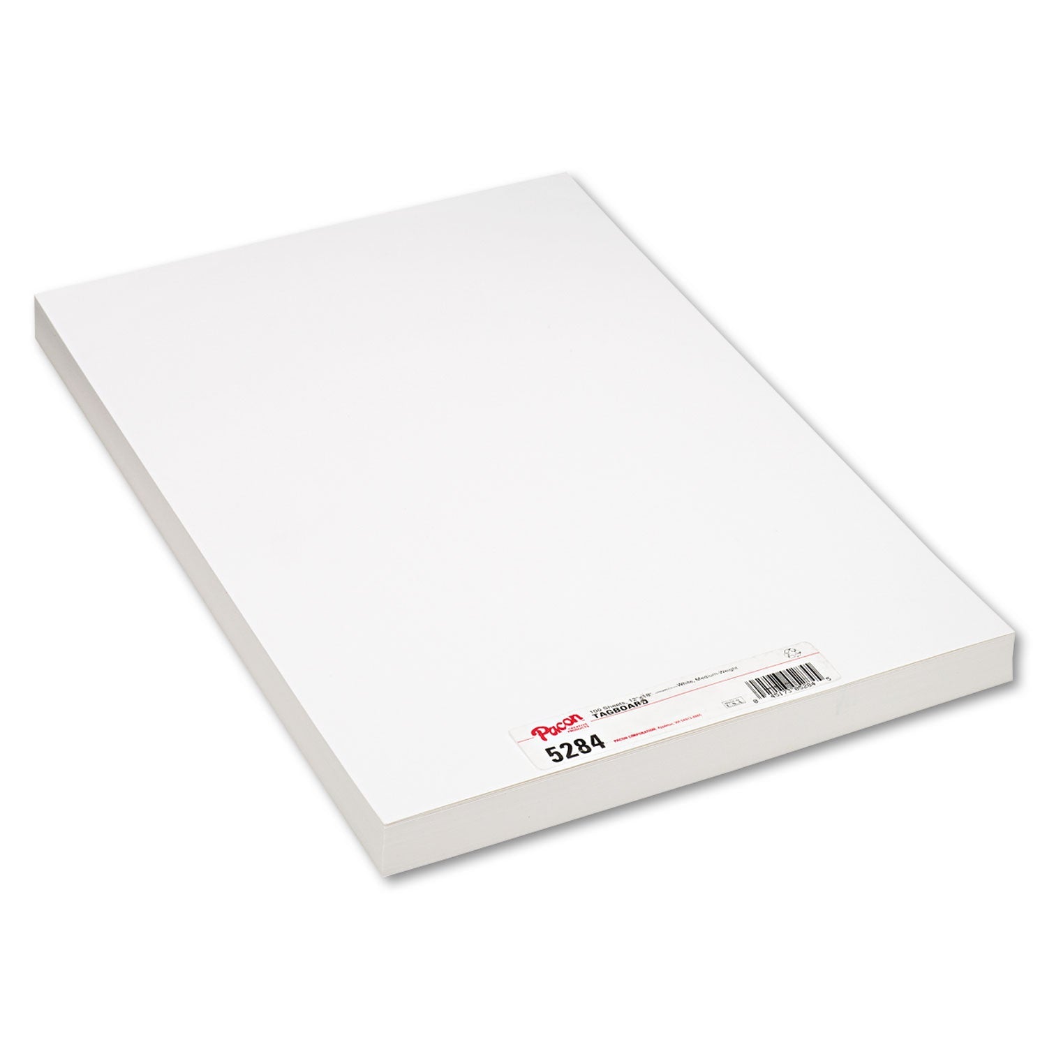 Pacon Medium Weight Tagboard, 12 x 18, White, 100/Pack