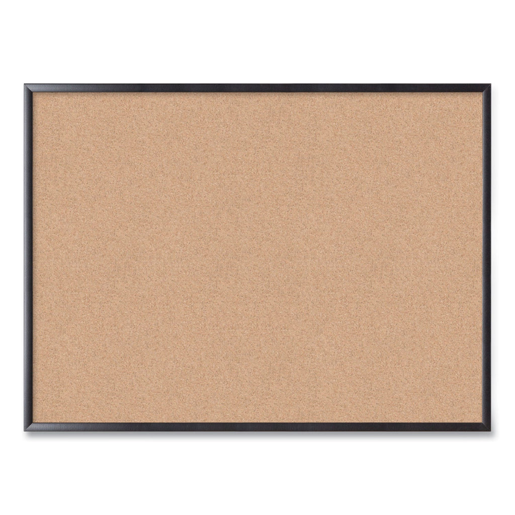 U Brands Cork Bulletin Board, 48 x 36, Natural Surface, Black Frame