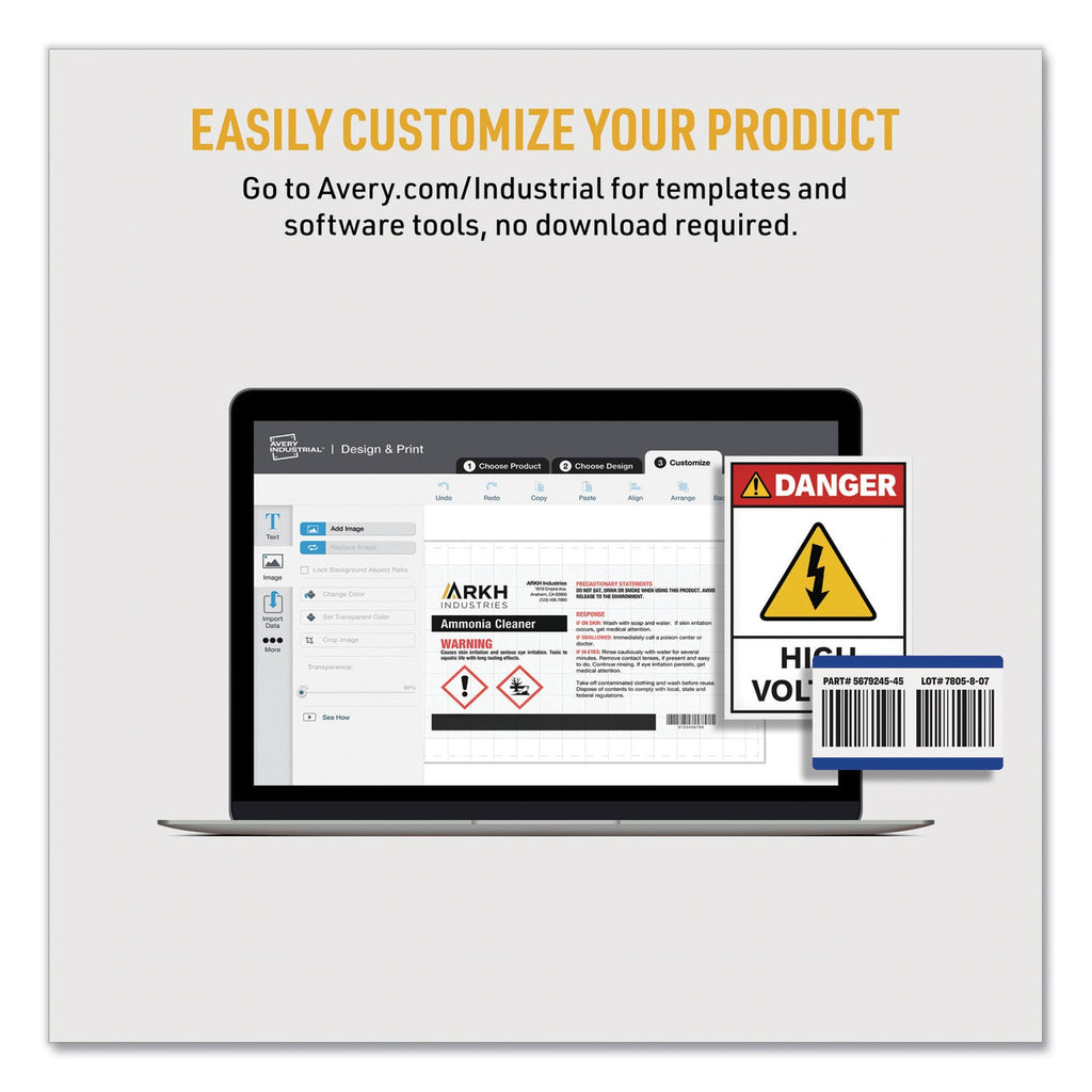 Avery PermaTrack Metallic Asset Tag Labels, Laser Printers, 2 x 3.75, Silver, 8/Sheet, 8 Sheets/Pack