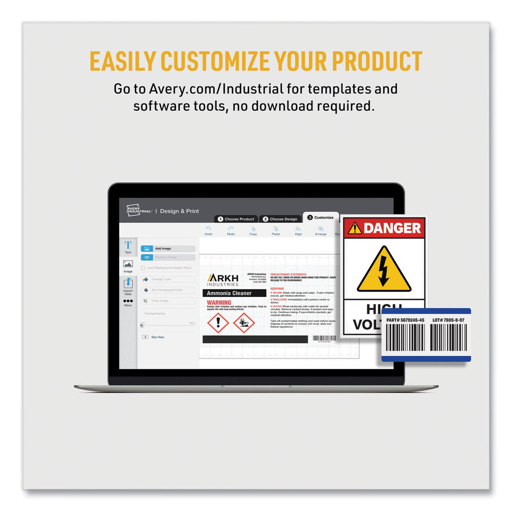 Avery PermaTrack Durable White Asset Tag Labels, Laser Printers, 0.5 x 1, White, 84/Sheet, 8 Sheets/Pack