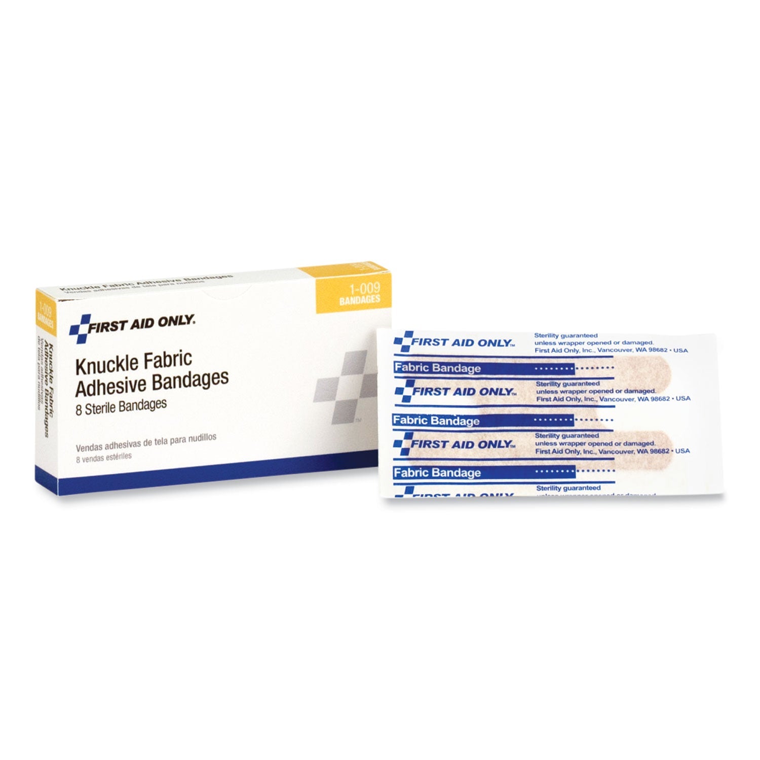 PhysiciansCare First Aid Fabric Knuckle Bandages, 8/Box