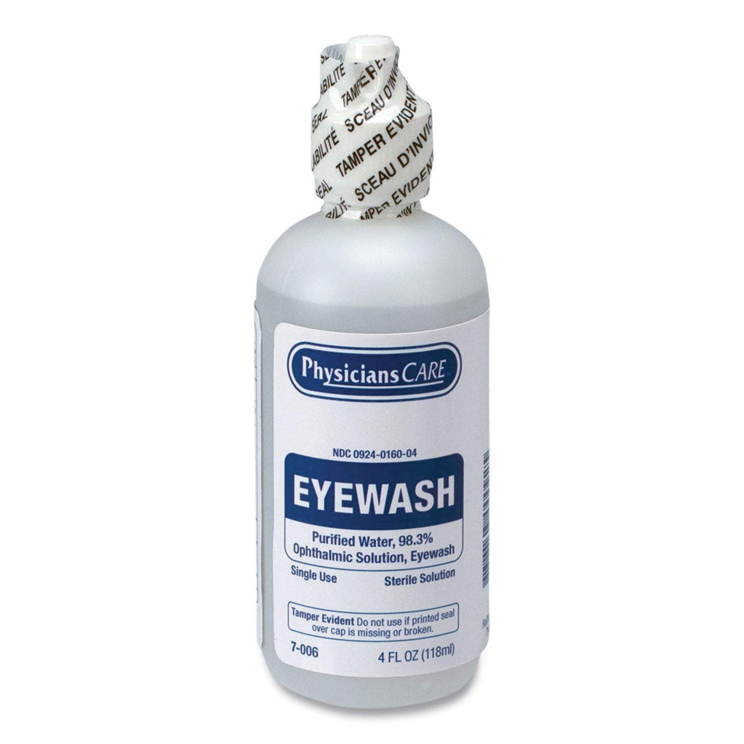 PhysiciansCare First Aid Refill Components Disposable Eye Wash, 4 oz Bottle