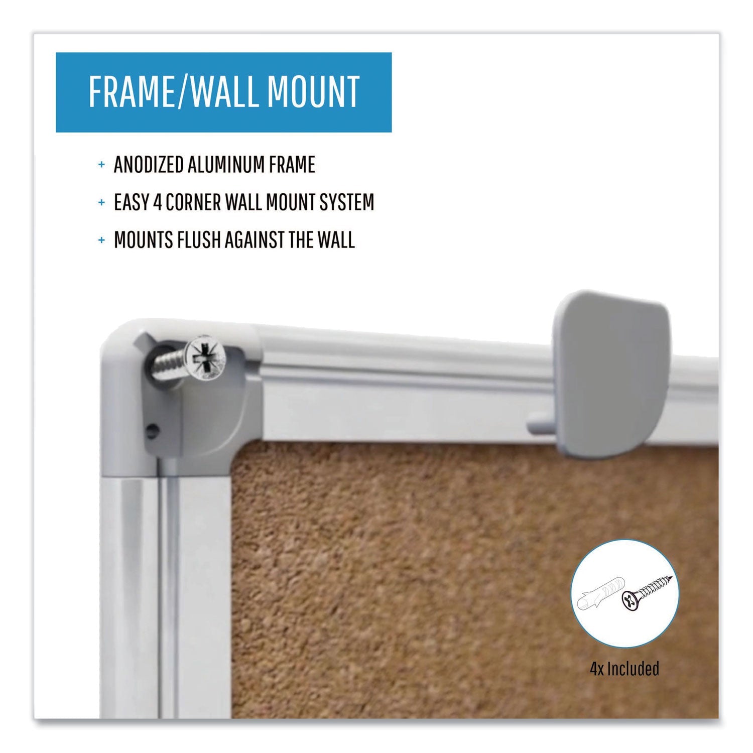 MasterVision Earth Cork Board, 24 x 36, Aluminum Frame