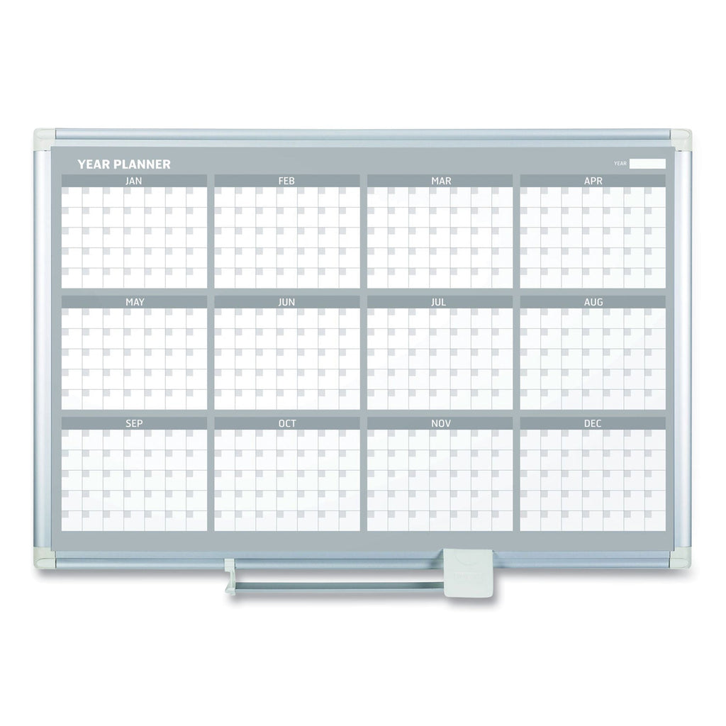 MasterVision 12 Month Year Planner, 36x24, Aluminum Frame
