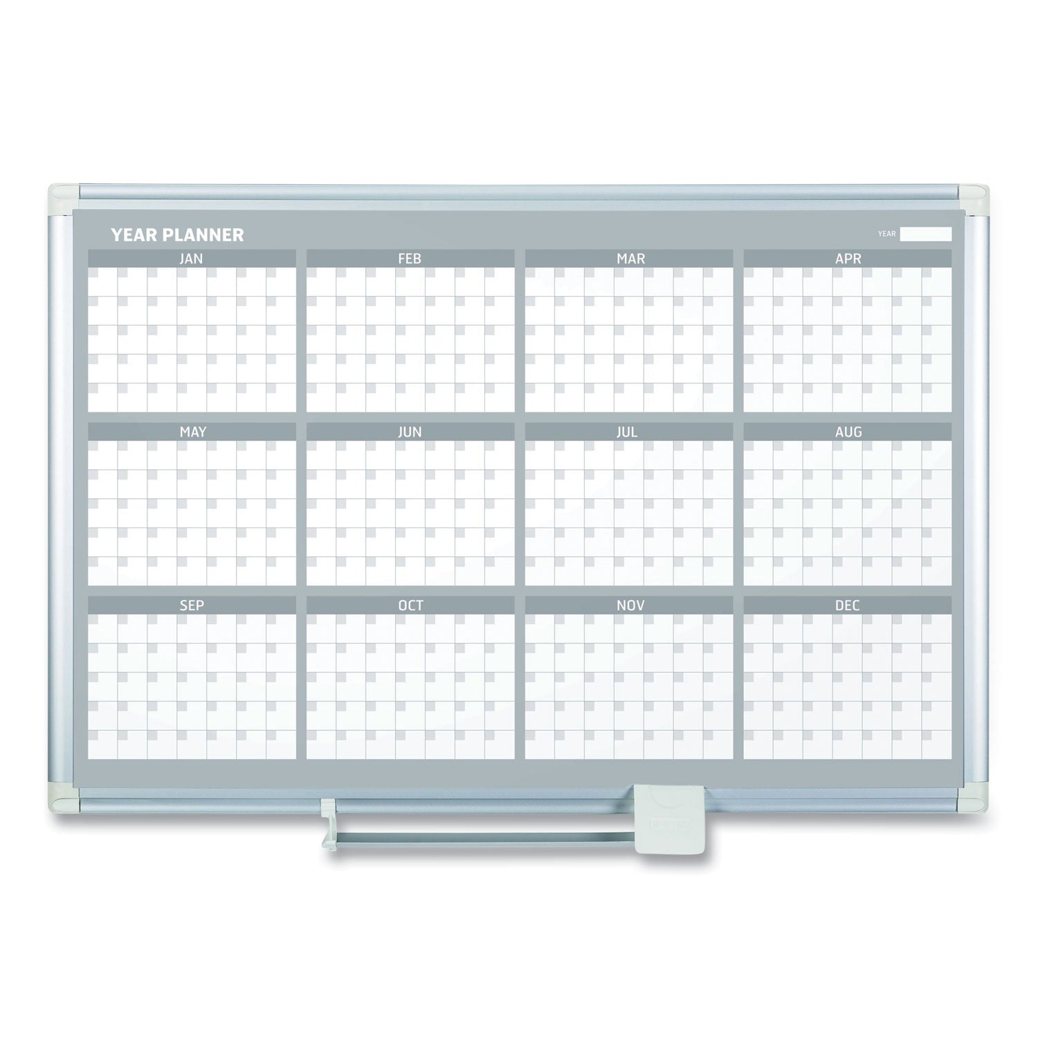 MasterVision 12 Month Year Planner, 36x24, Aluminum Frame