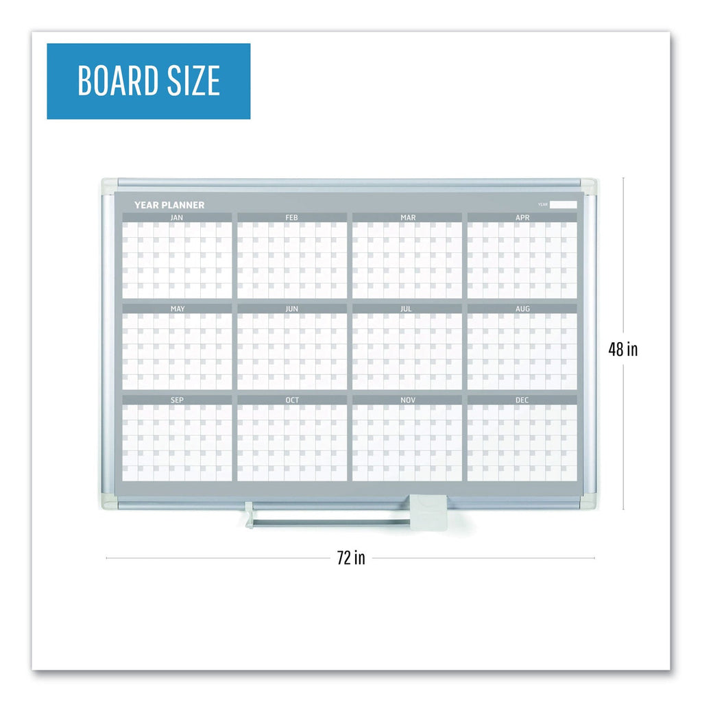 MasterVision 12 Month Year Planner, 36x24, Aluminum Frame