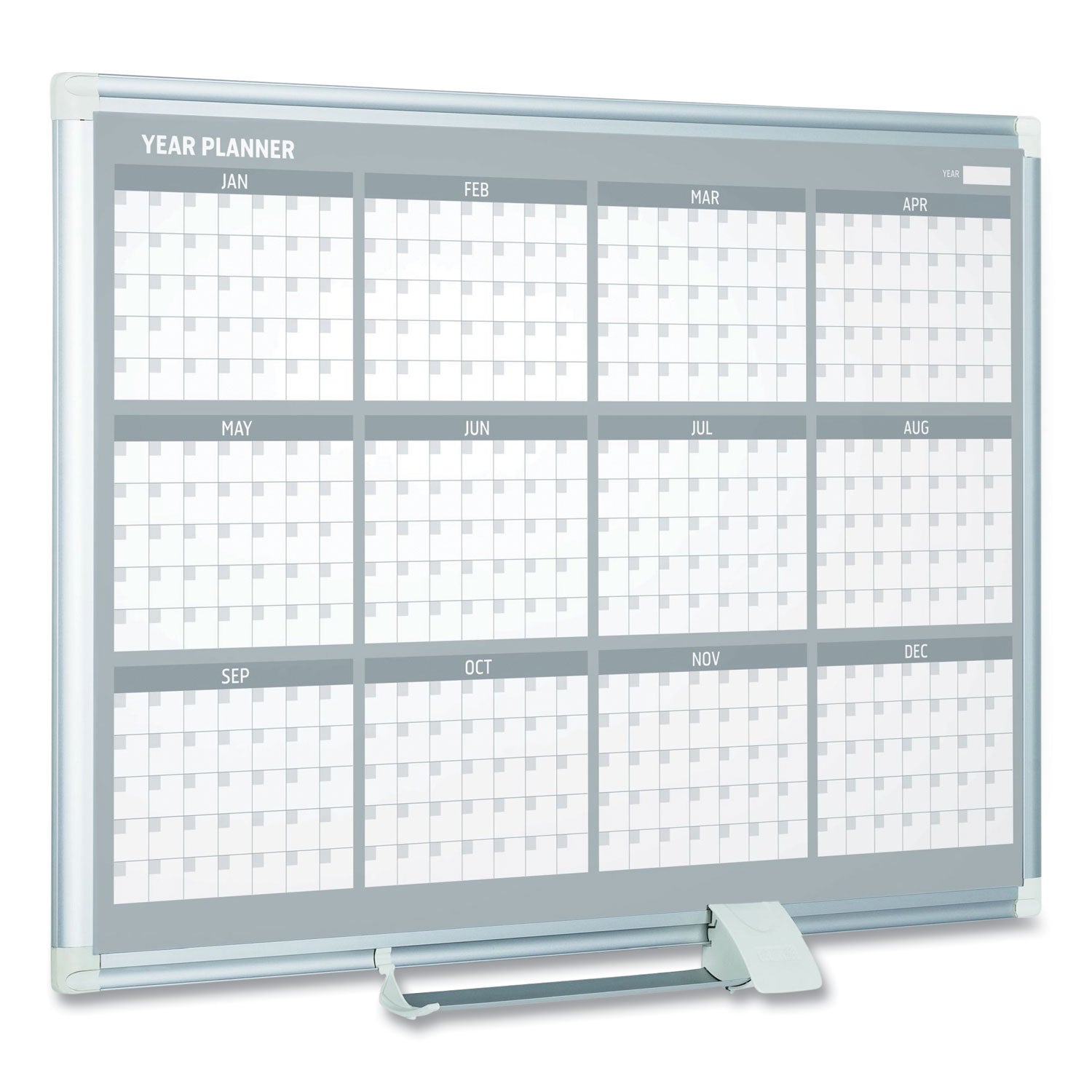 MasterVision 12 Month Year Planner, 36x24, Aluminum Frame