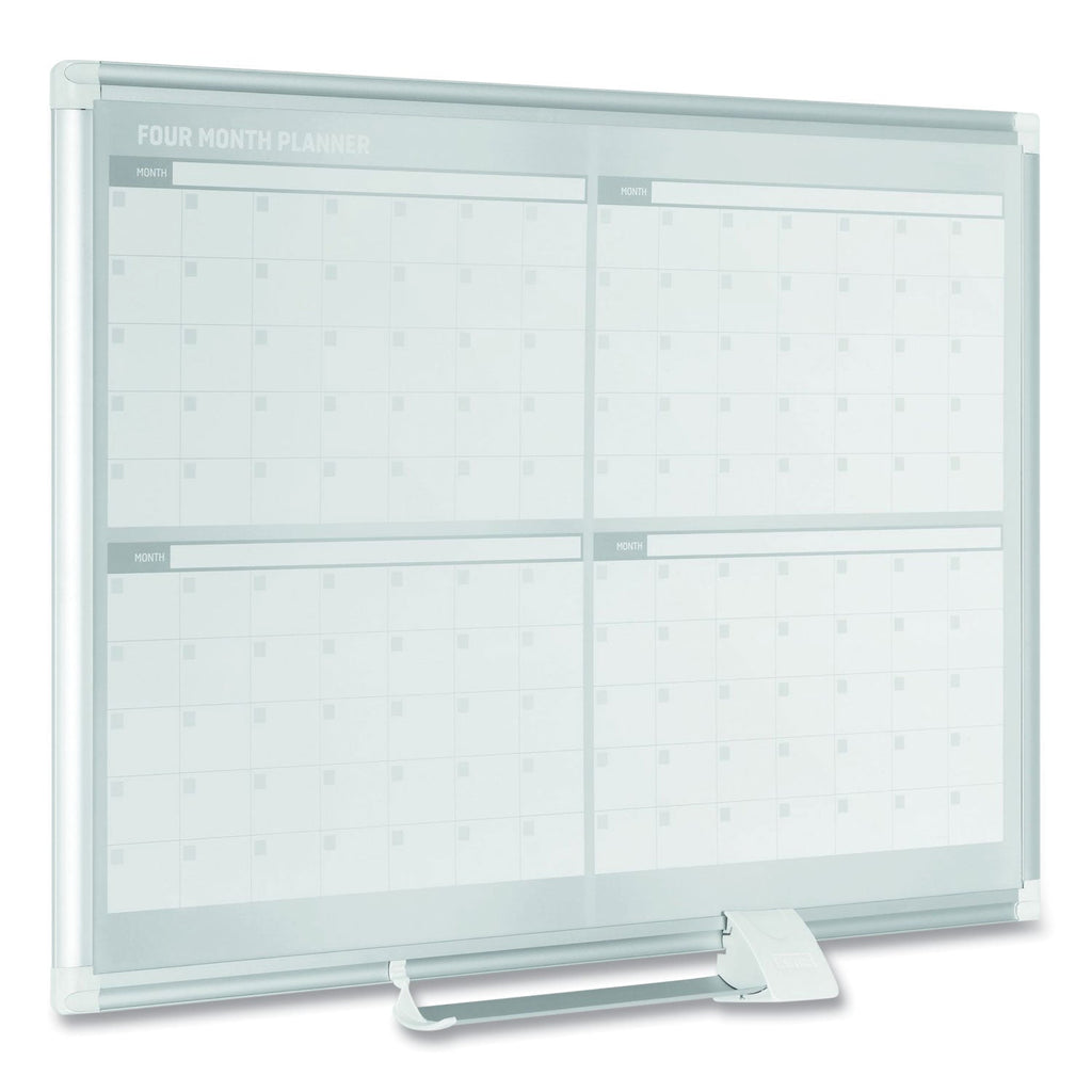 MasterVision 4 Month Planner, 48x36, White/Silver